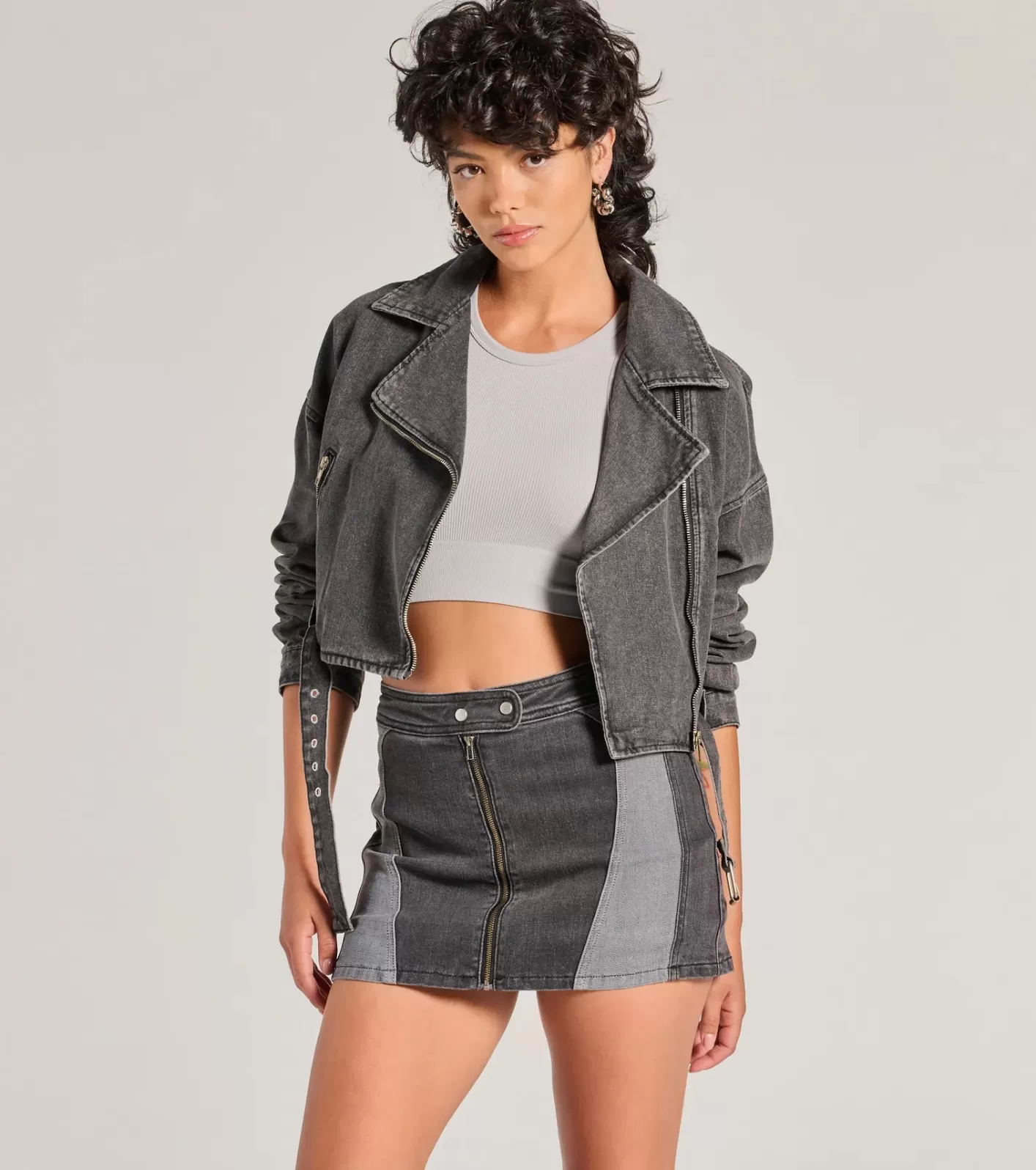 Windsor Add Some Edge Moto Denim Jacket BLACKDENIM Best Sale
