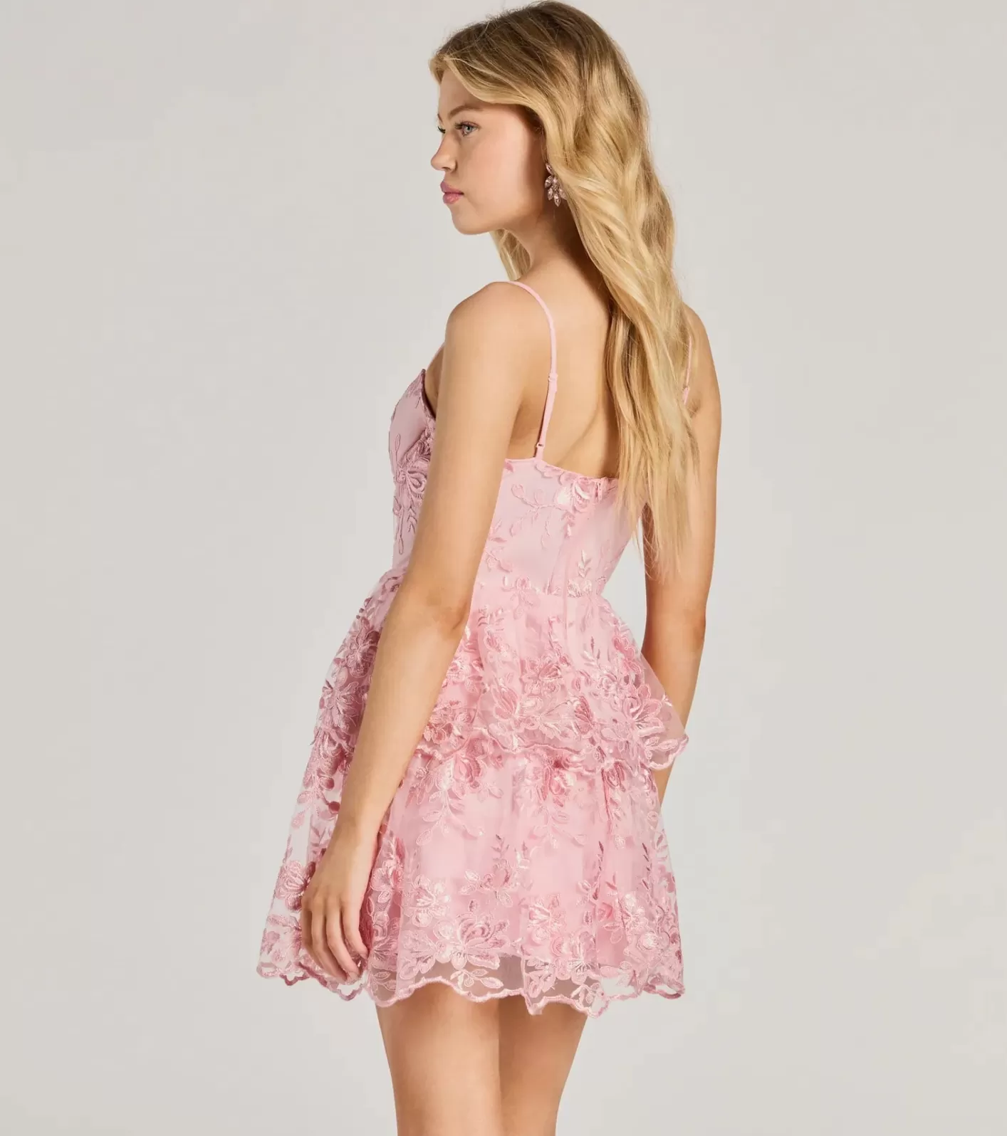 Windsor Andrea Corset Floral Embroidered A-Line Party Dress PINK Sale