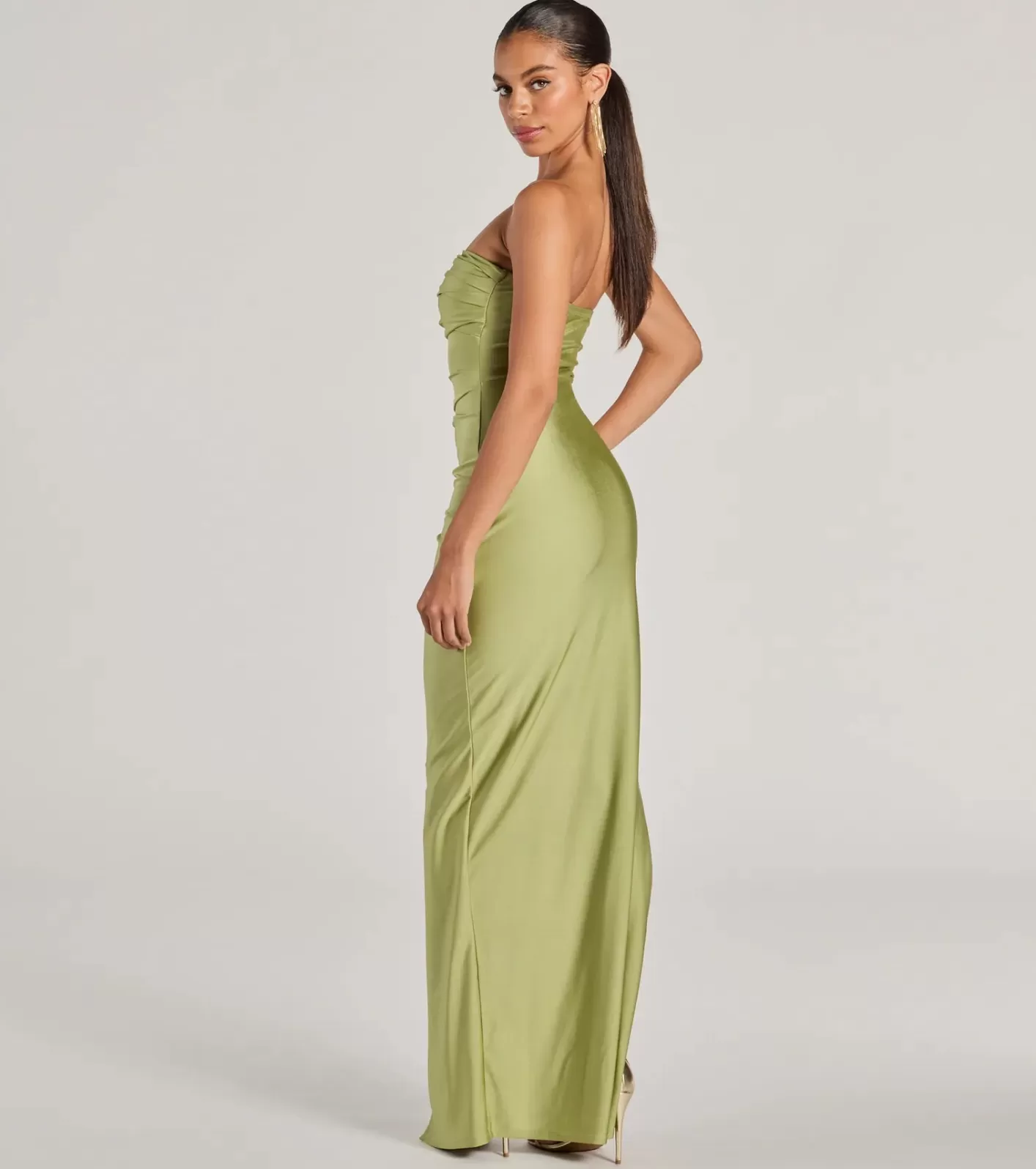 Windsor Anisley Strapless High Slit Slim Formal Dress SAGE Discount