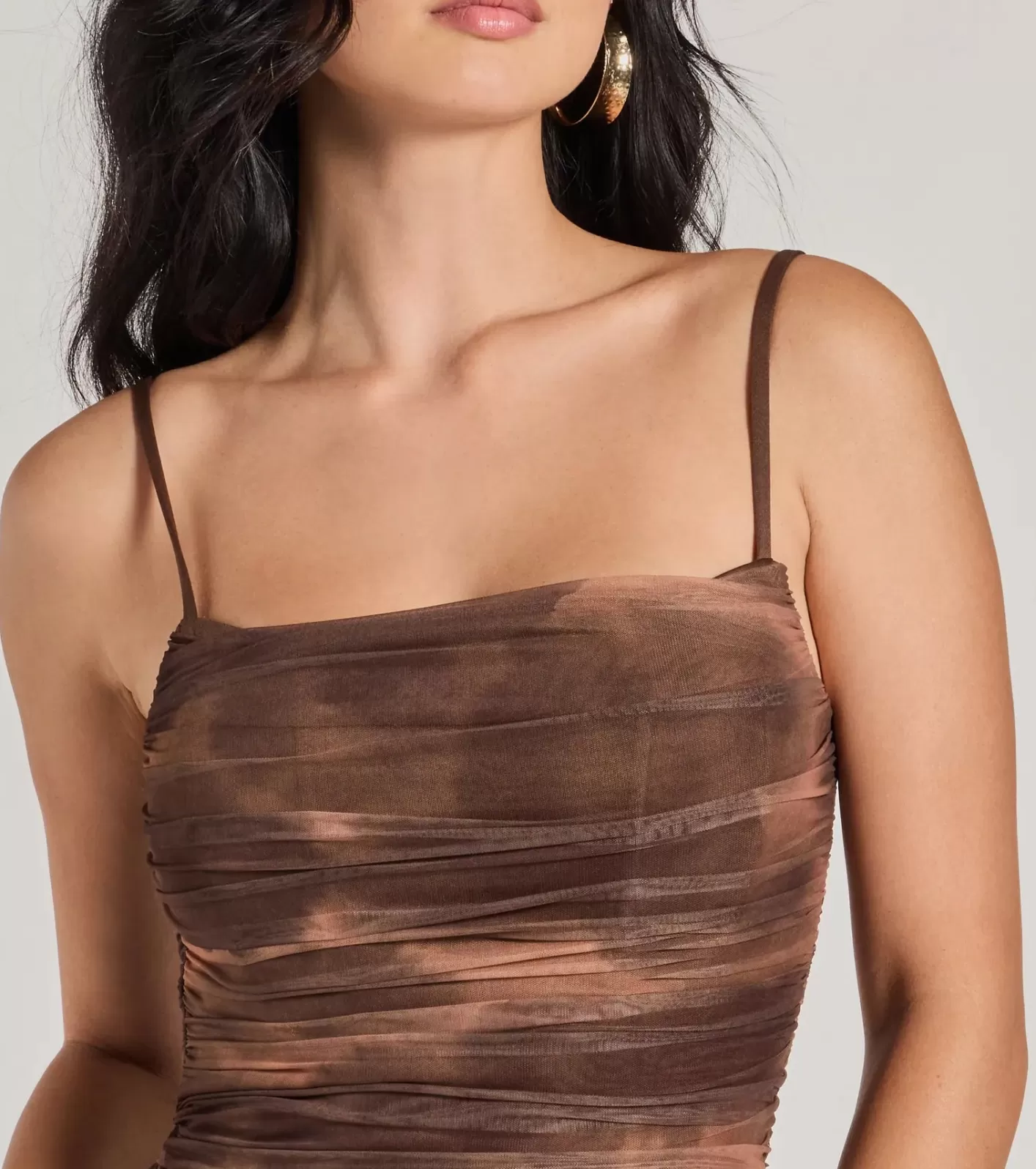 Windsor Artsy Charm Corset Abstract Bodycon Midi Dress BROWN Best
