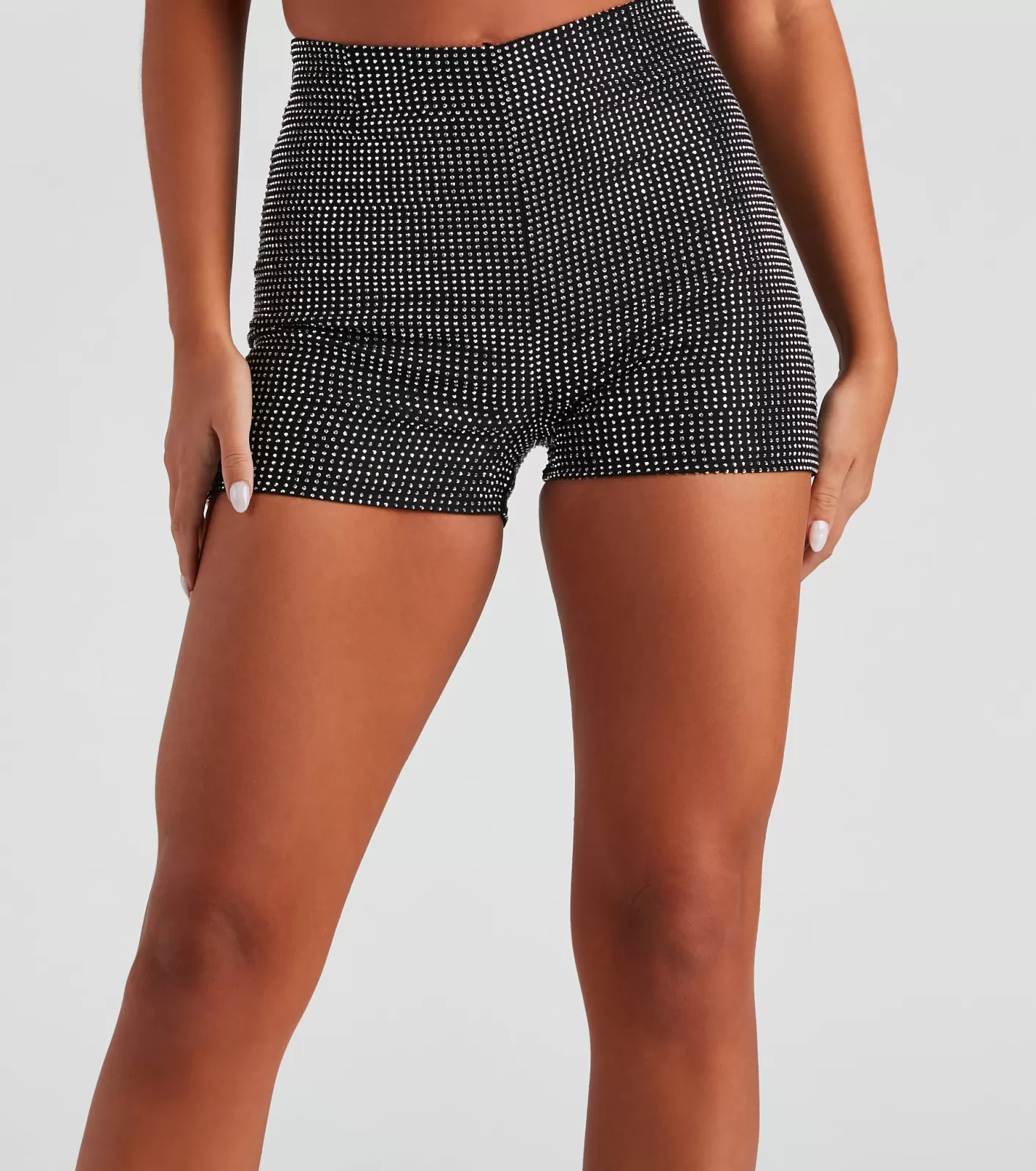 Windsor Blinged Out Babe Rhinestone Hot Shorts BLACK Clearance