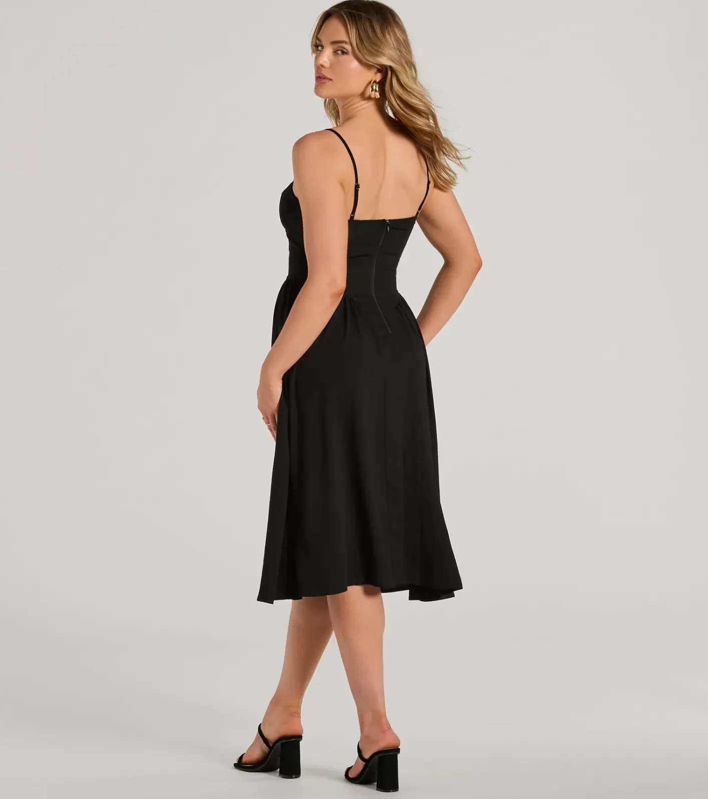Windsor Blissful Afternoons Corset A-Line Midi Dress BLACK Store