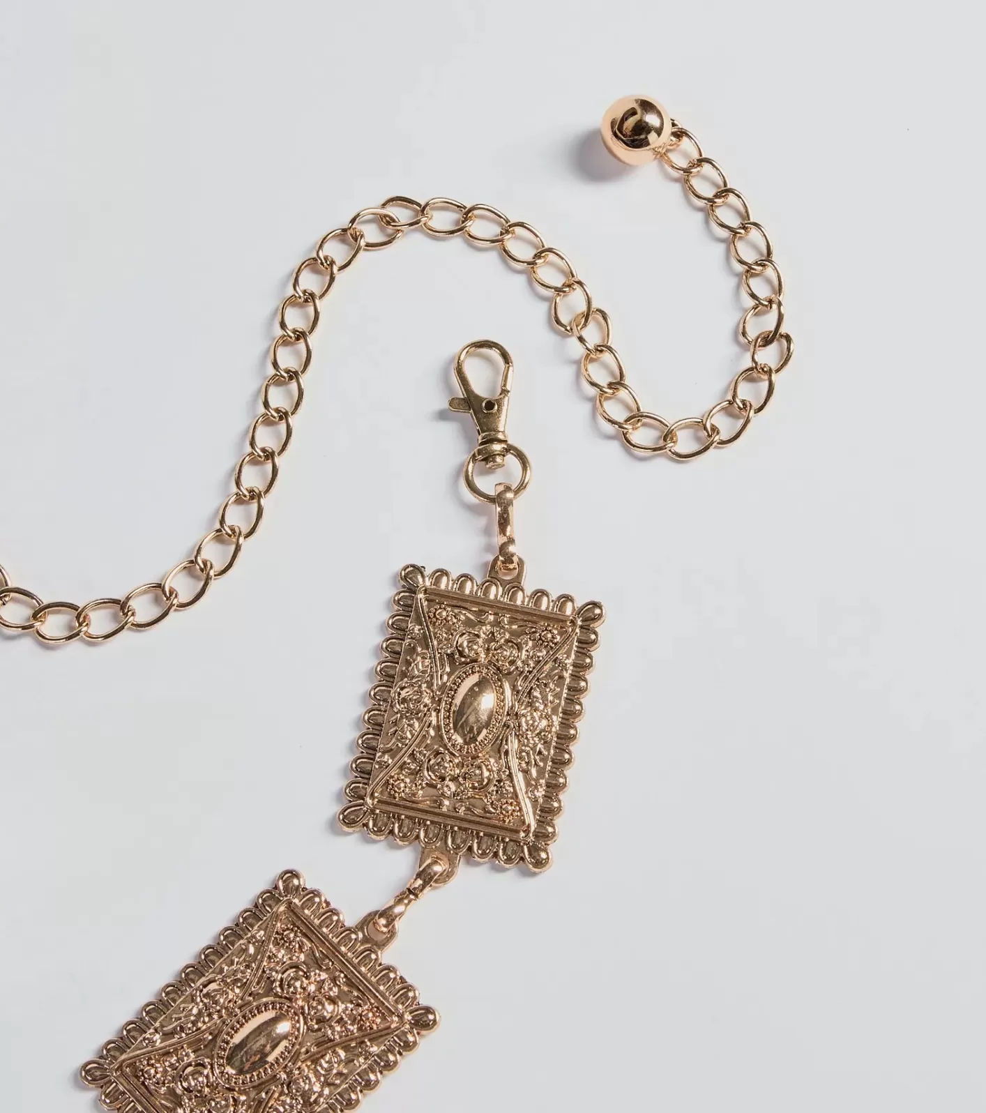 Windsor Boho Vibe Etched Concho Chain Belt GOLD Store
