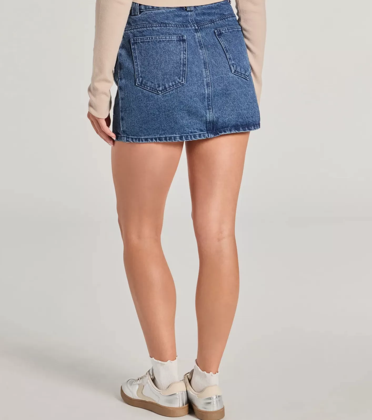 Windsor Casual Vibes High Waist Denim Mini Skirt DARKDENIM Shop
