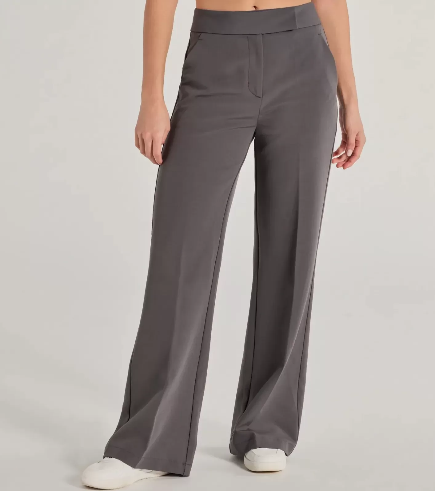 Windsor Casually Sleek Woven Trouser Pants CHARCOAL Fashion