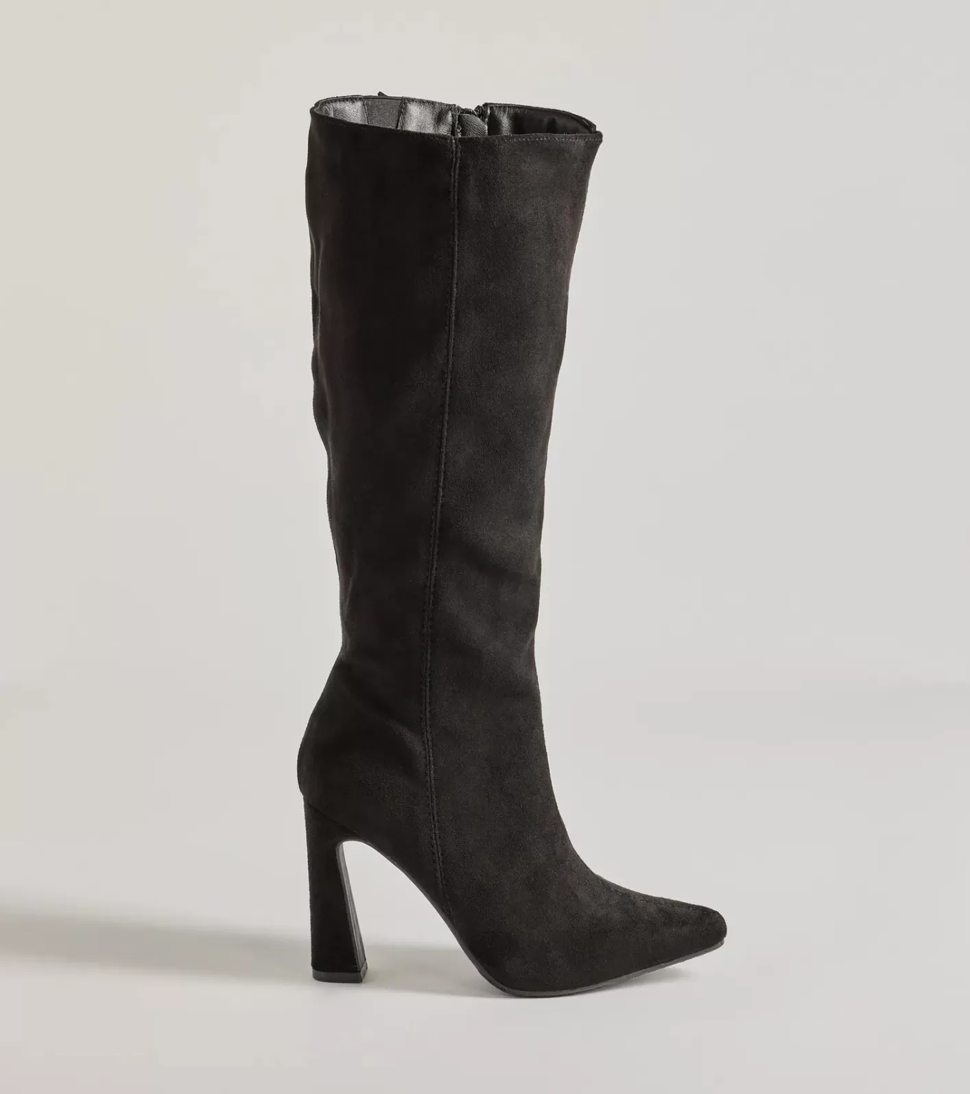 Windsor Chic Element Faux Suede Under-The-Knee Boots BLACK Best