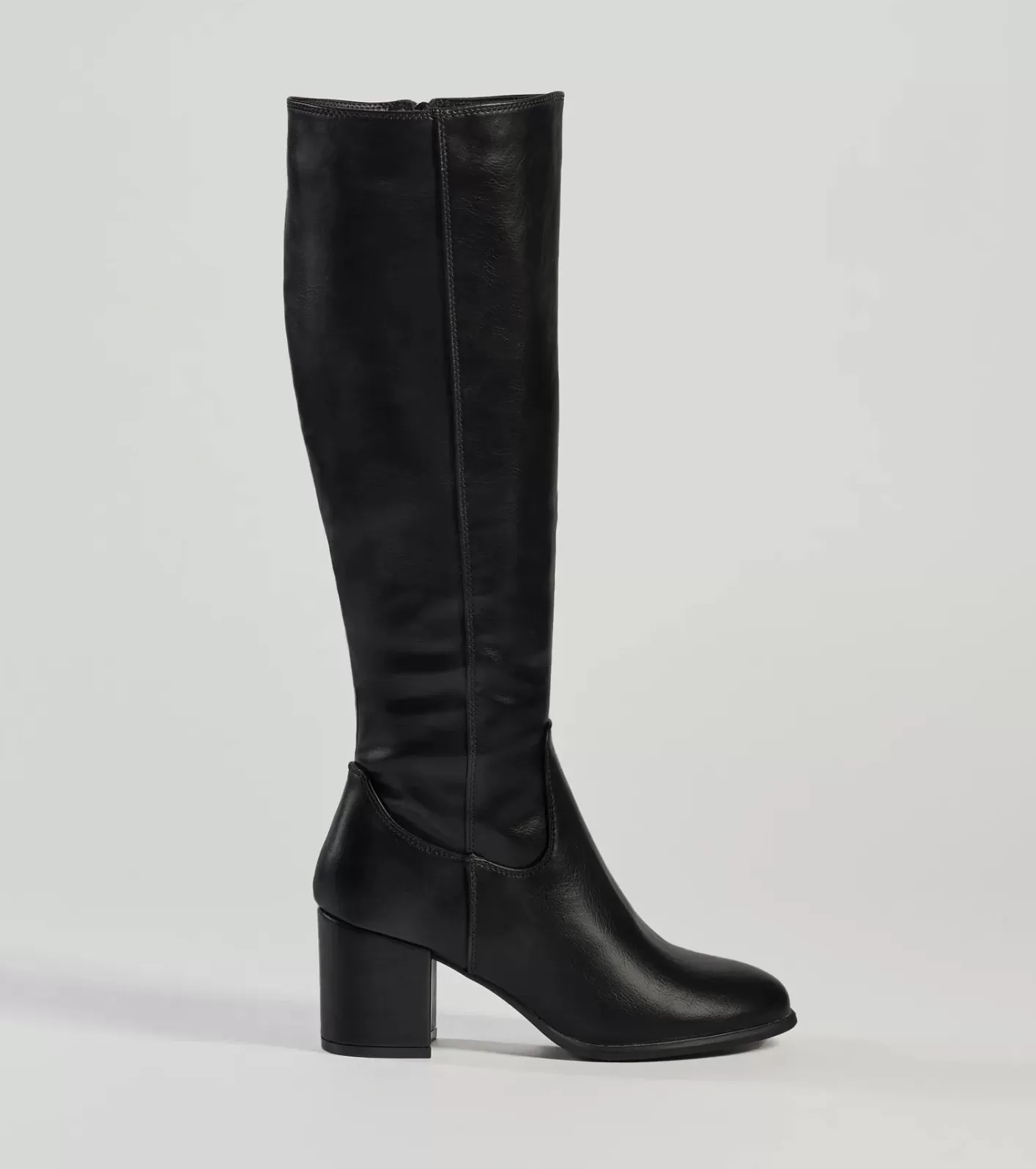 Windsor Chic Strides Faux Leather Under-The-Knee Boots BLACK Best Sale