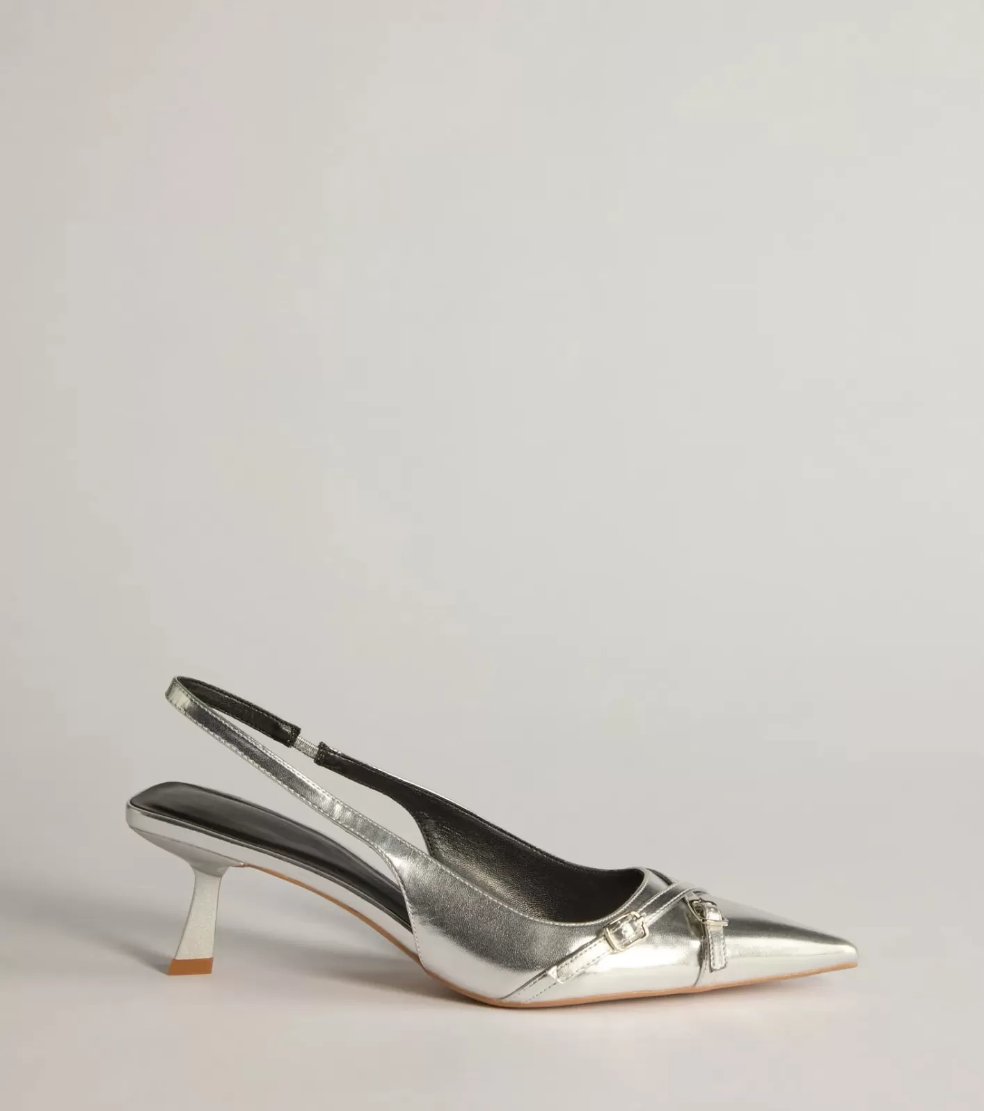 Windsor Chic Strut Faux Leather Stiletto Heels SILVER Best Sale