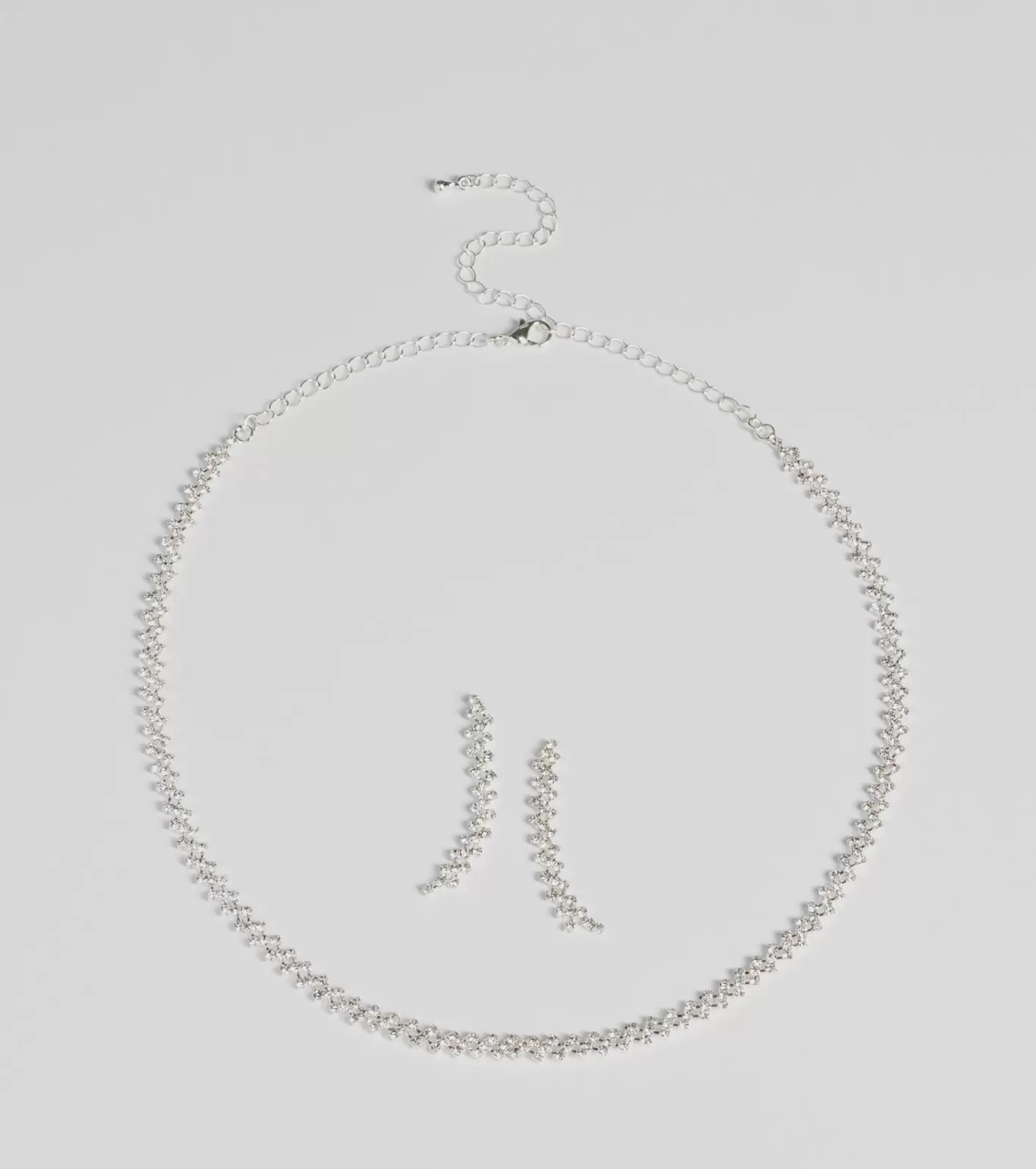 Windsor Classic Rhinestone Collar And Duster Set SILVER Cheap