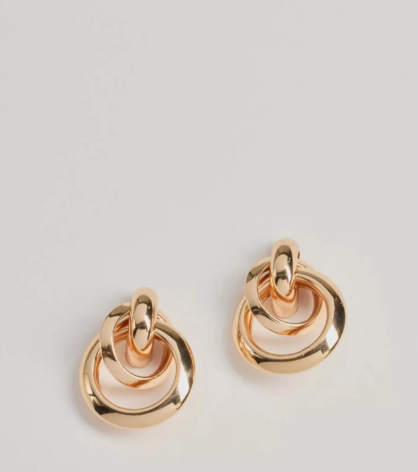 Windsor Classically Chic Mini Doorknocker Earrings GOLD New