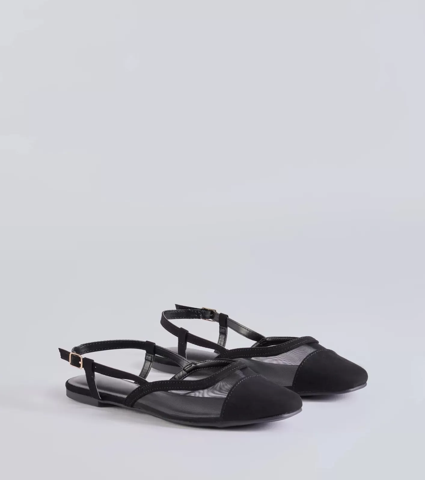 Windsor Classically Chic Slingback Colorblock Ballet Flats BLACK New