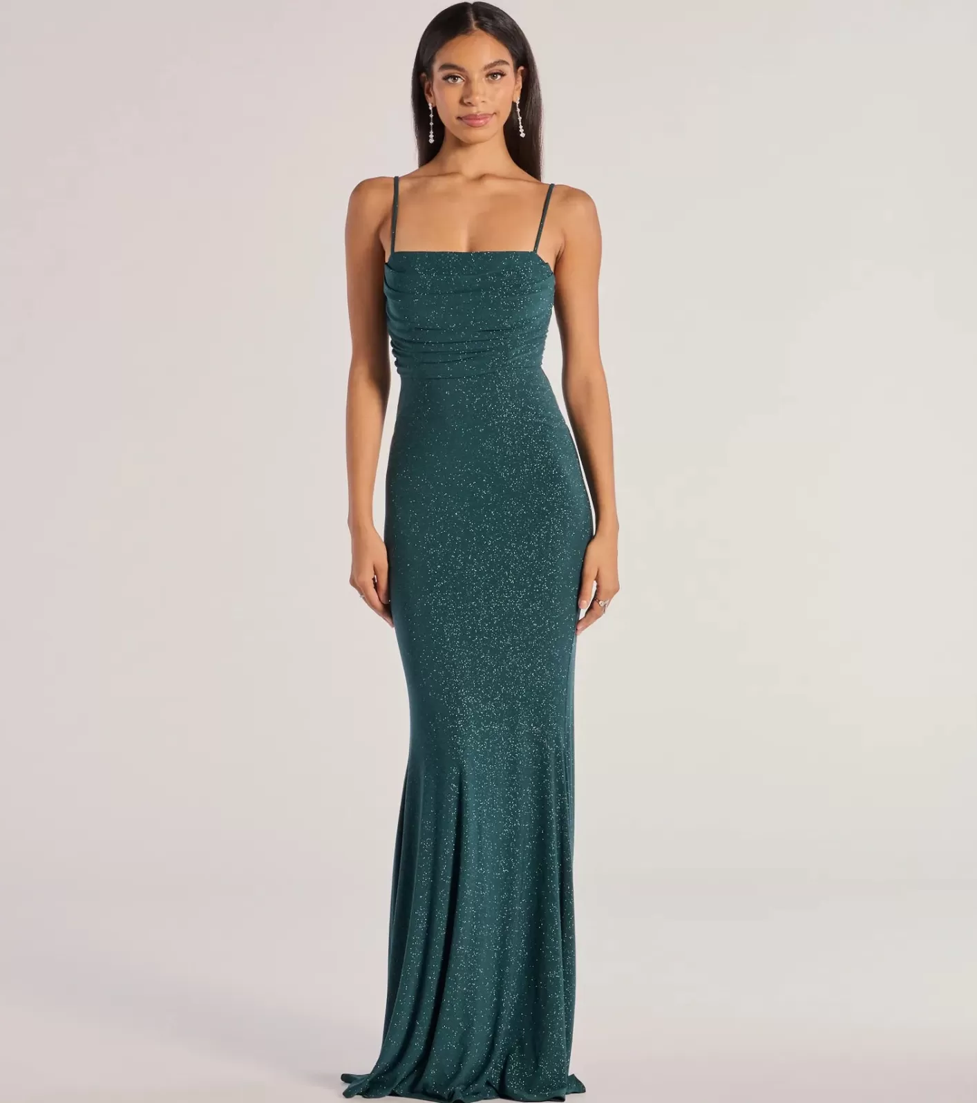 Windsor Colleen Lace Up Mermaid Glitter Formal Dress HUNTER Hot
