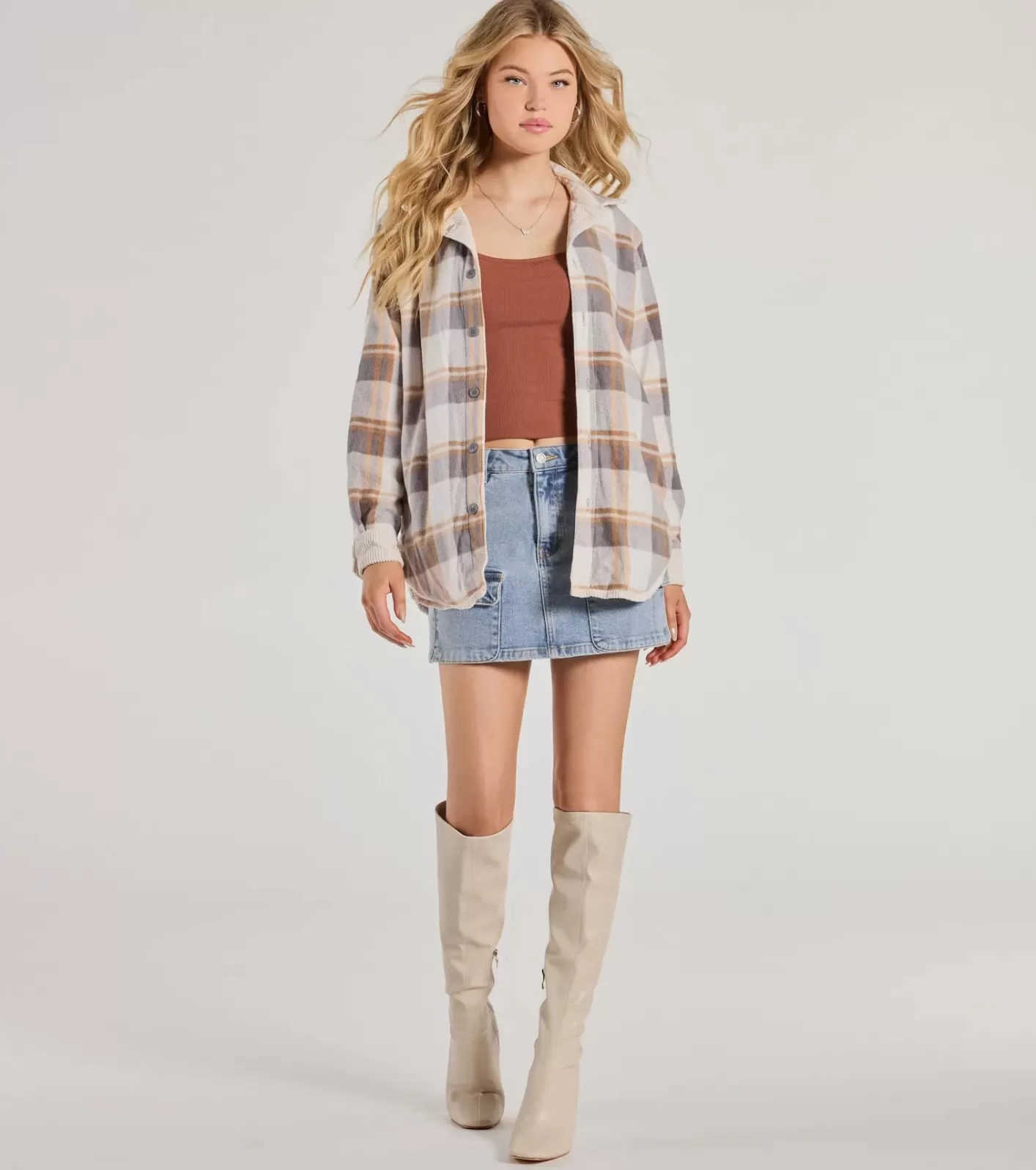 Windsor Comfy Season Corduroy And Flannel Reversible Shacket IVORY Best Sale