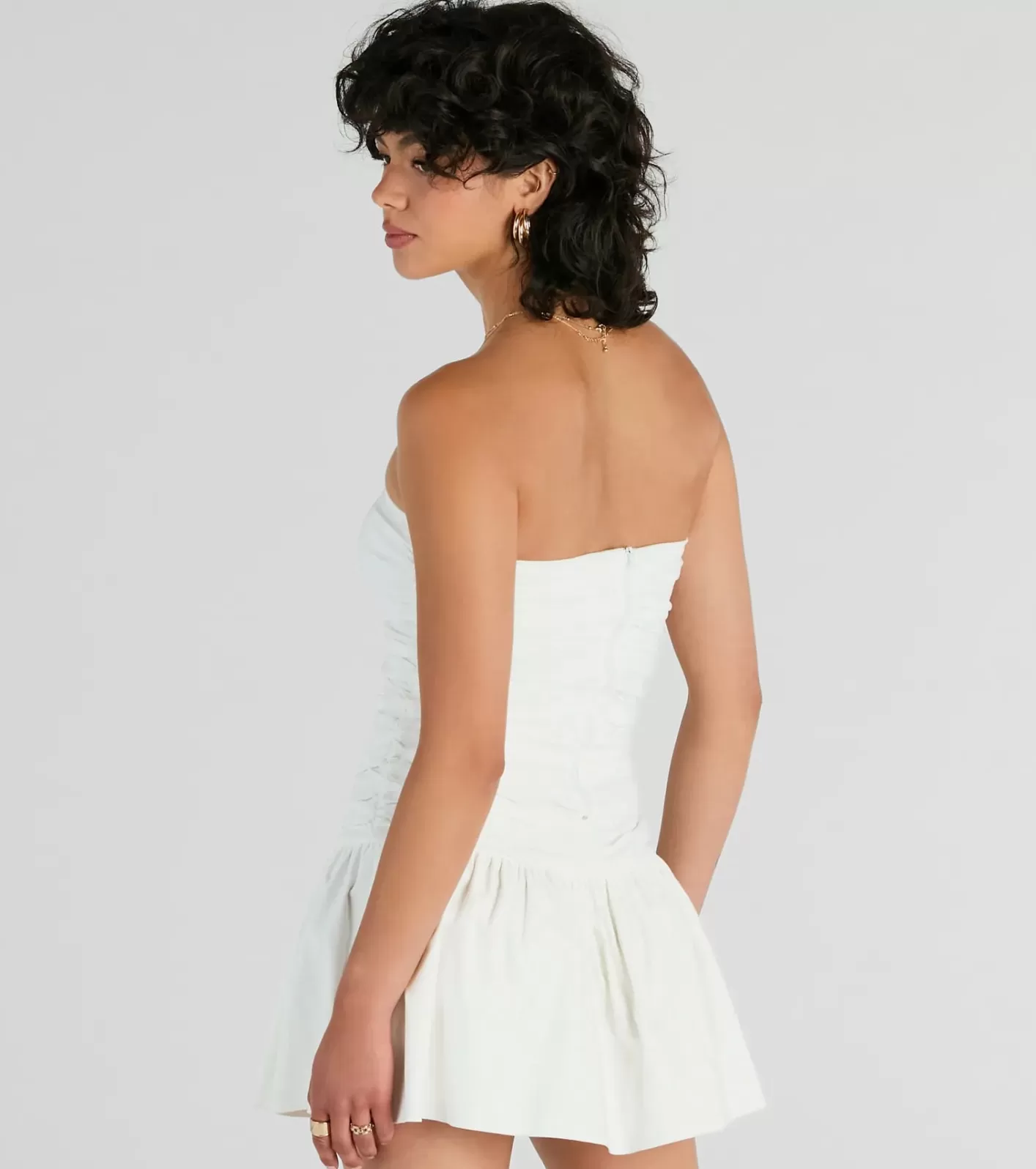 Windsor Covetable Charm Strapless Mini Skater Dress WHITE Online