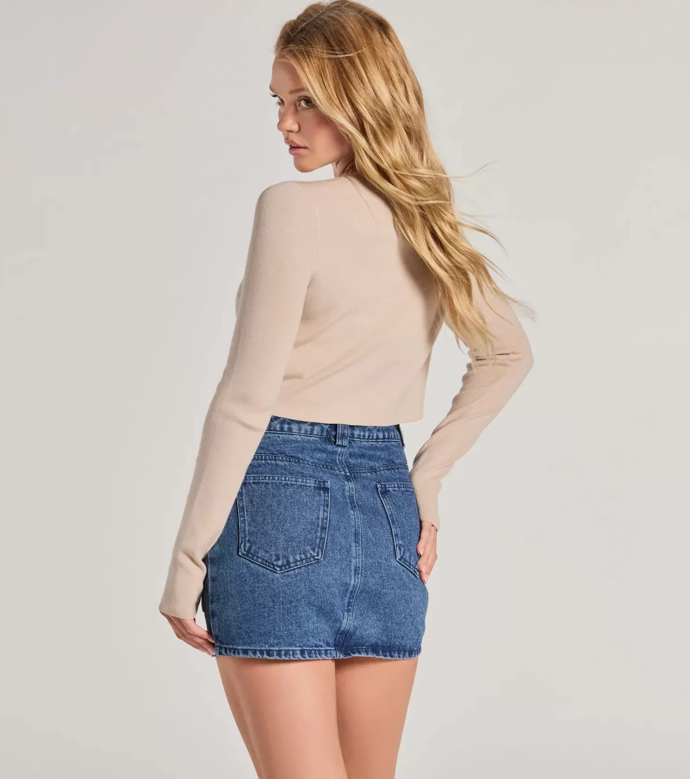 Windsor Cozy Charm Cropped Knit Cardigan TAUPE New