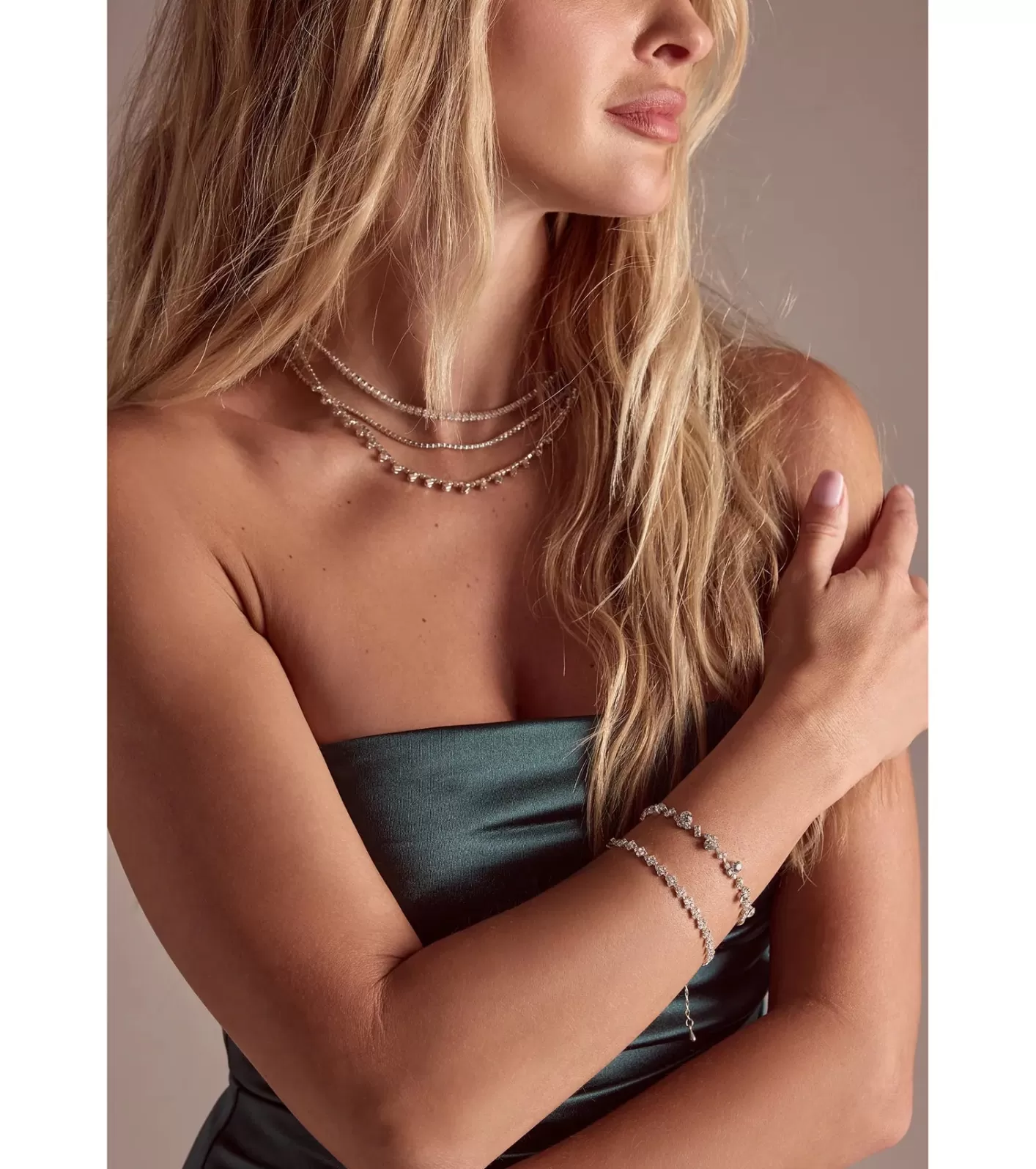 Windsor Dainty Glam Rhinestone Clasp Bracelet SILVER Best