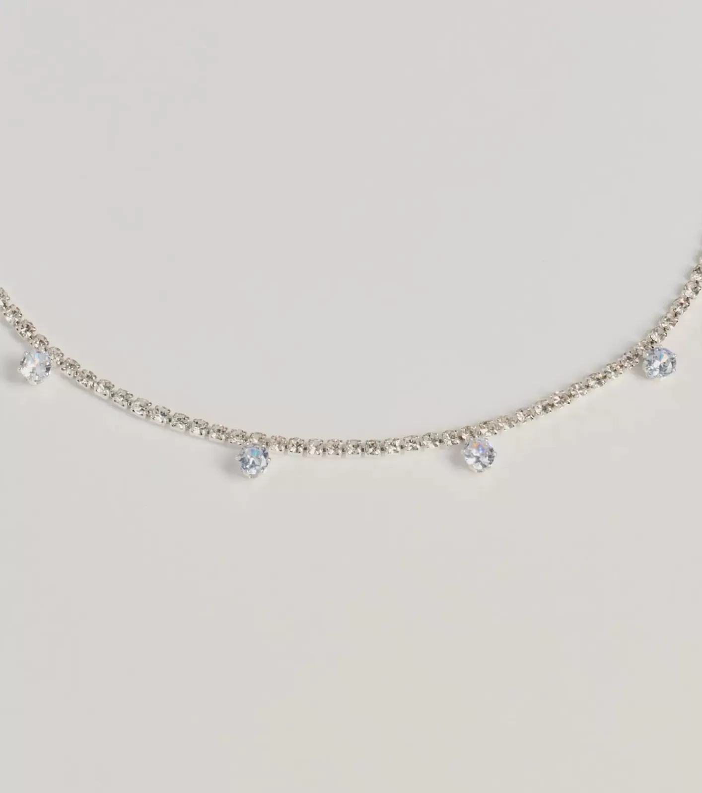 Windsor Delicate Shine Clear Stone And Rhinestone Choker SILVER Best