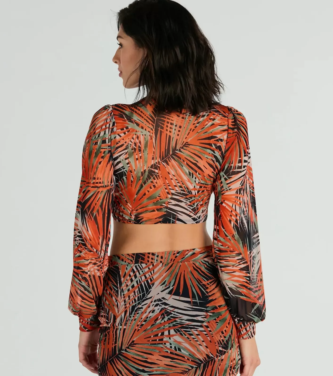 Windsor Destined For Sun Tropical Mesh Tie Front Top BLACK New