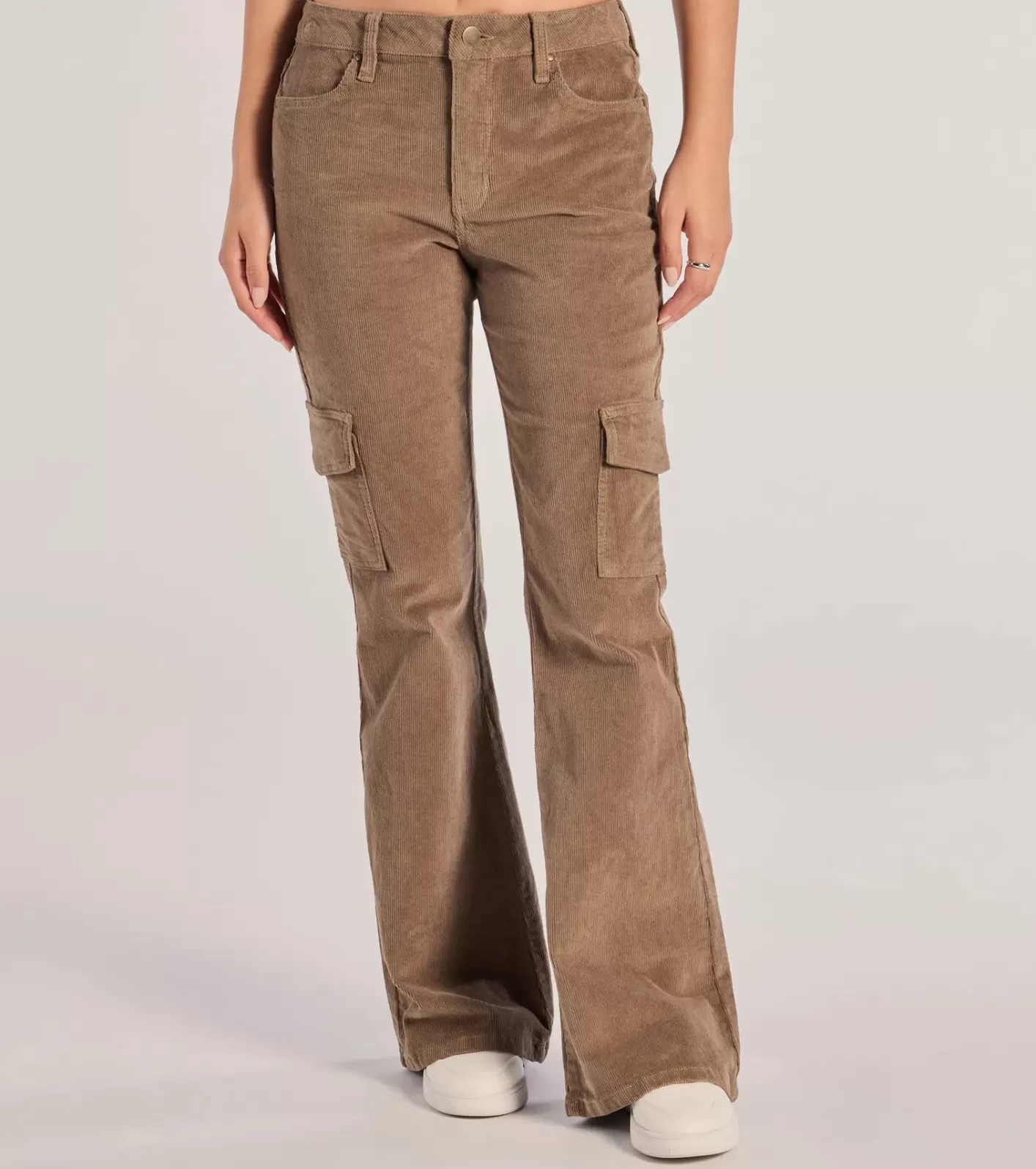 Windsor Effortless And Cool Corduroy Cargo Flare Pants OLIVE Online