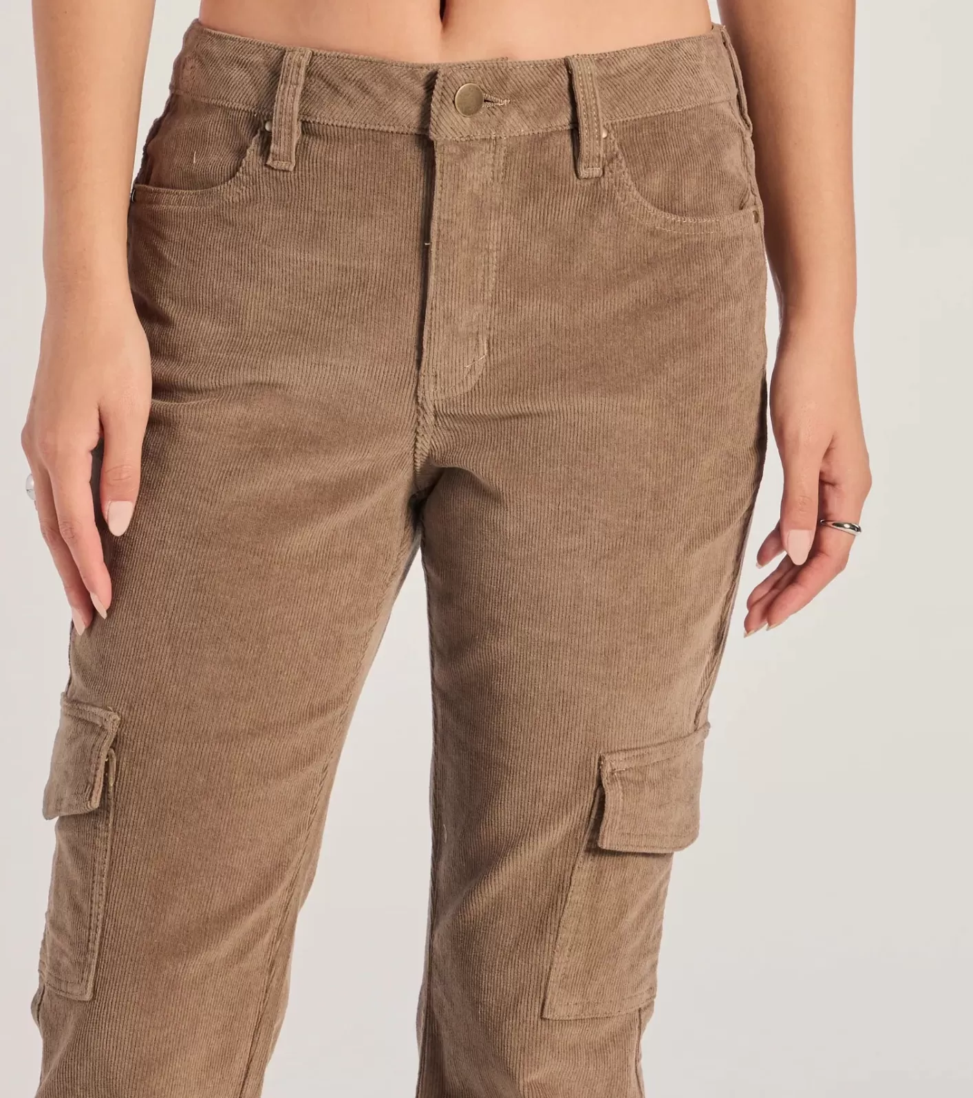 Windsor Effortless And Cool Corduroy Cargo Flare Pants OLIVE Online
