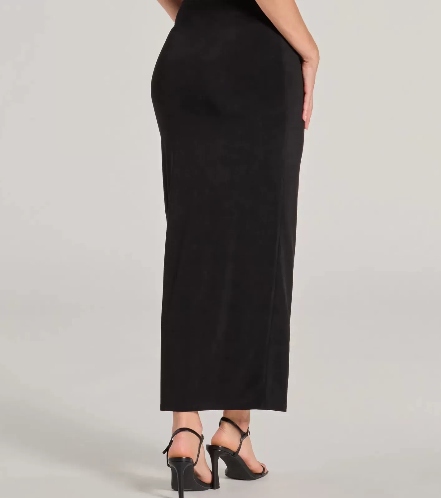 Windsor Effortless Sleekness High Rise Slit Maxi Skirt BLACK Store