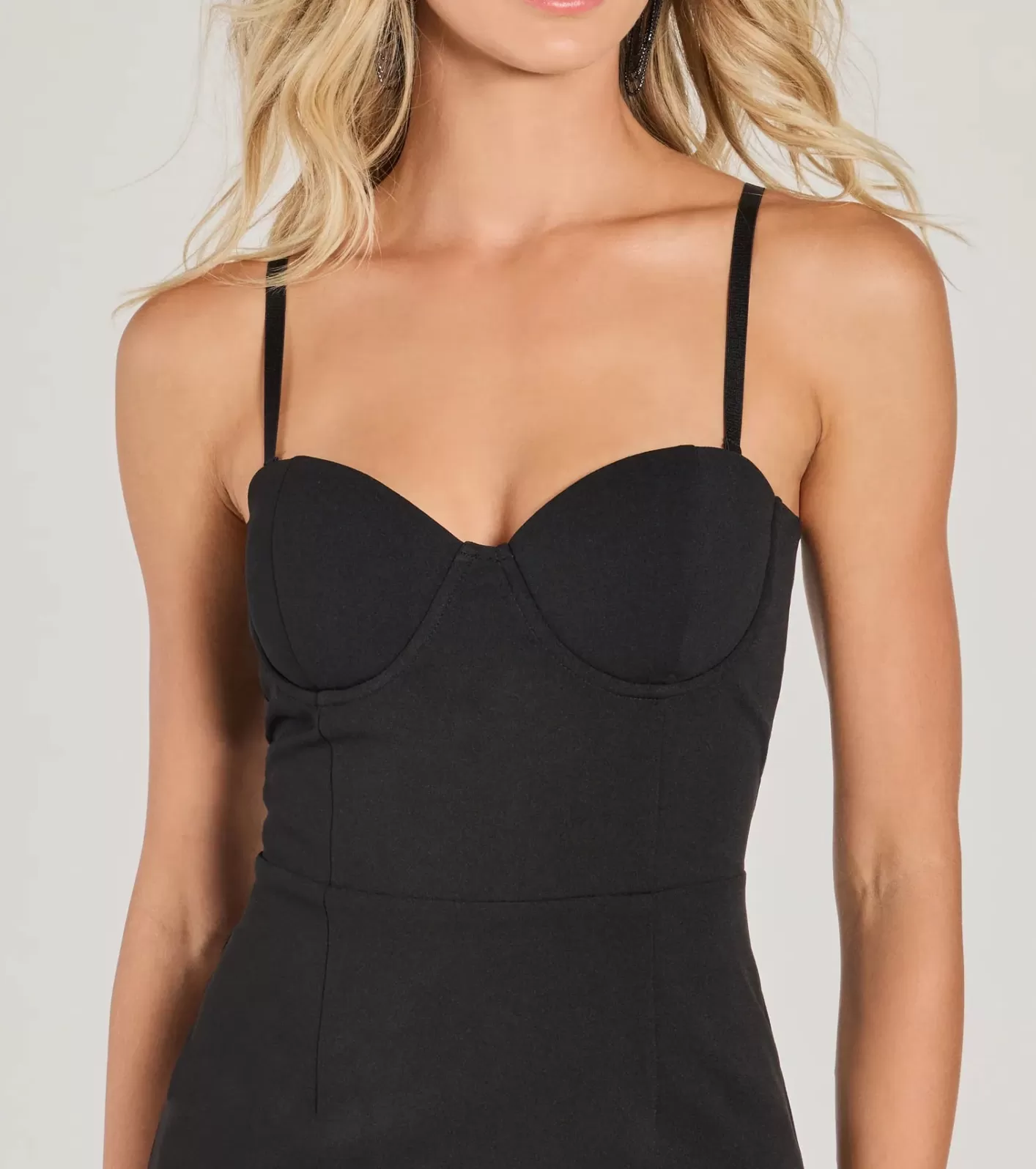 Windsor Emmy Formal Corset Bodycon Midi Dress BLACK New