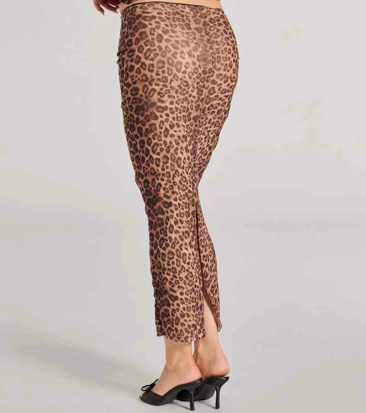 Windsor Forever Fierce Print and Bow Maxi Skirt LEOPARD Discount
