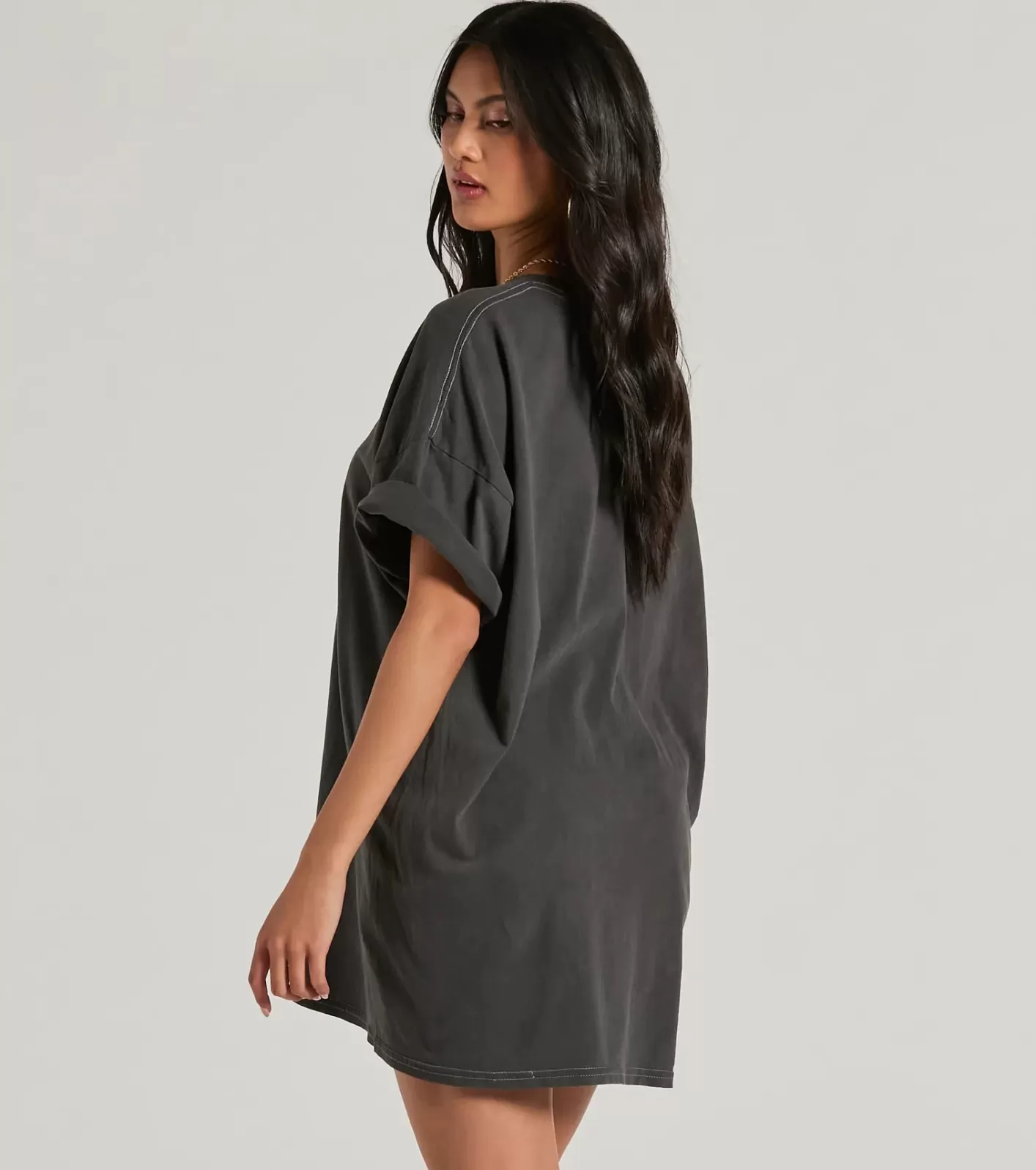 Windsor Giddy Up Cowgirl Longhorn Oversized Graphic Tee BLACK Outlet