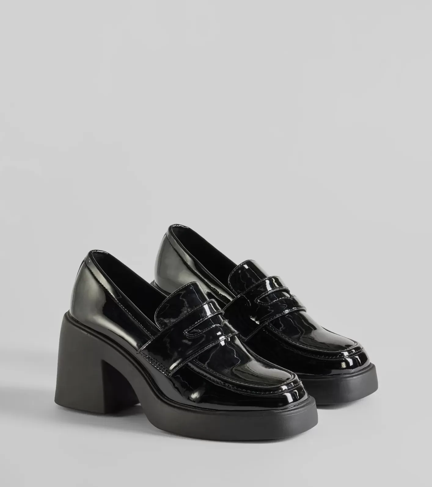 Windsor Girl On The Go Platform Block Heel Loafers BLACK Best