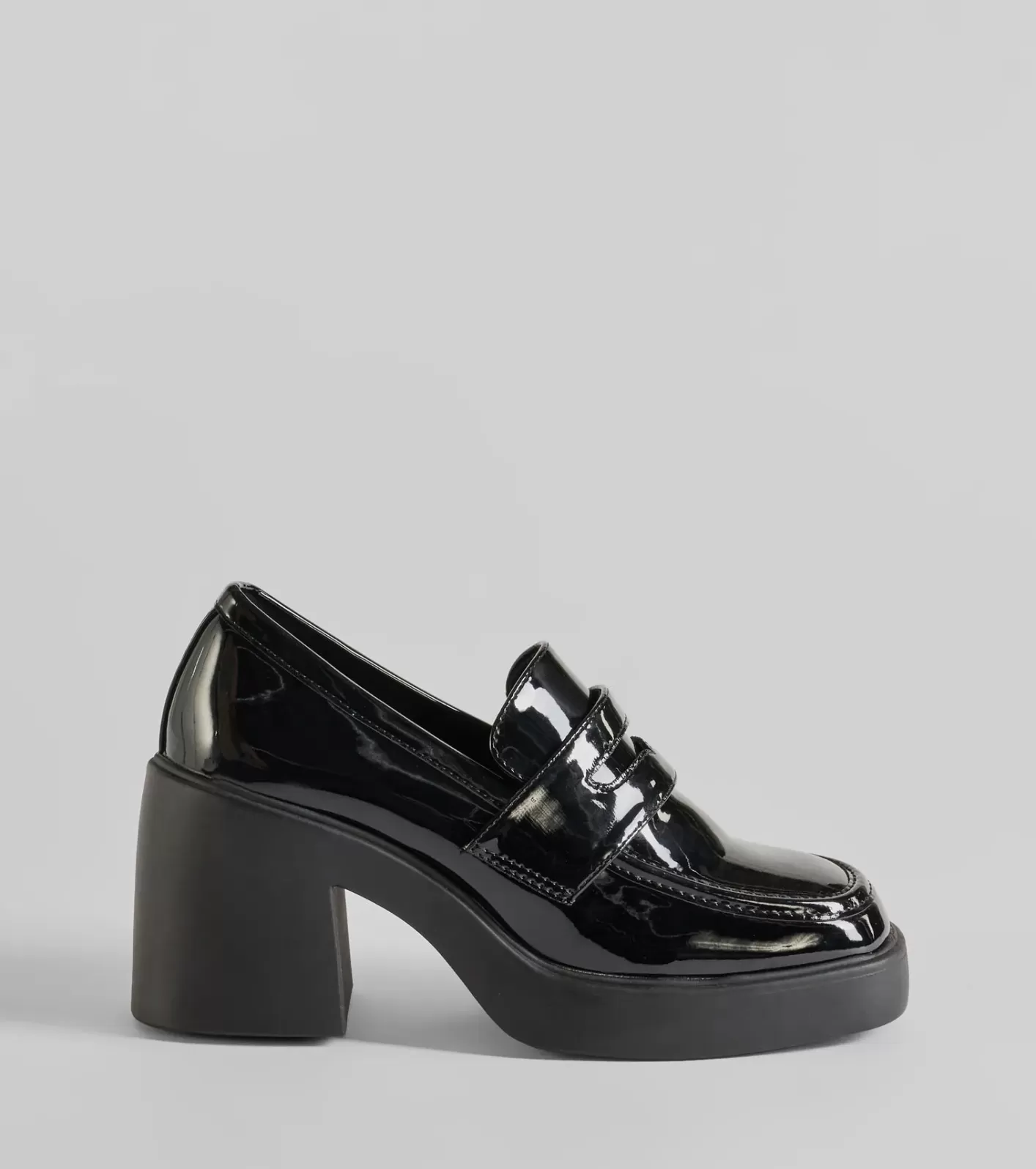 Windsor Girl On The Go Platform Block Heel Loafers BLACK Best