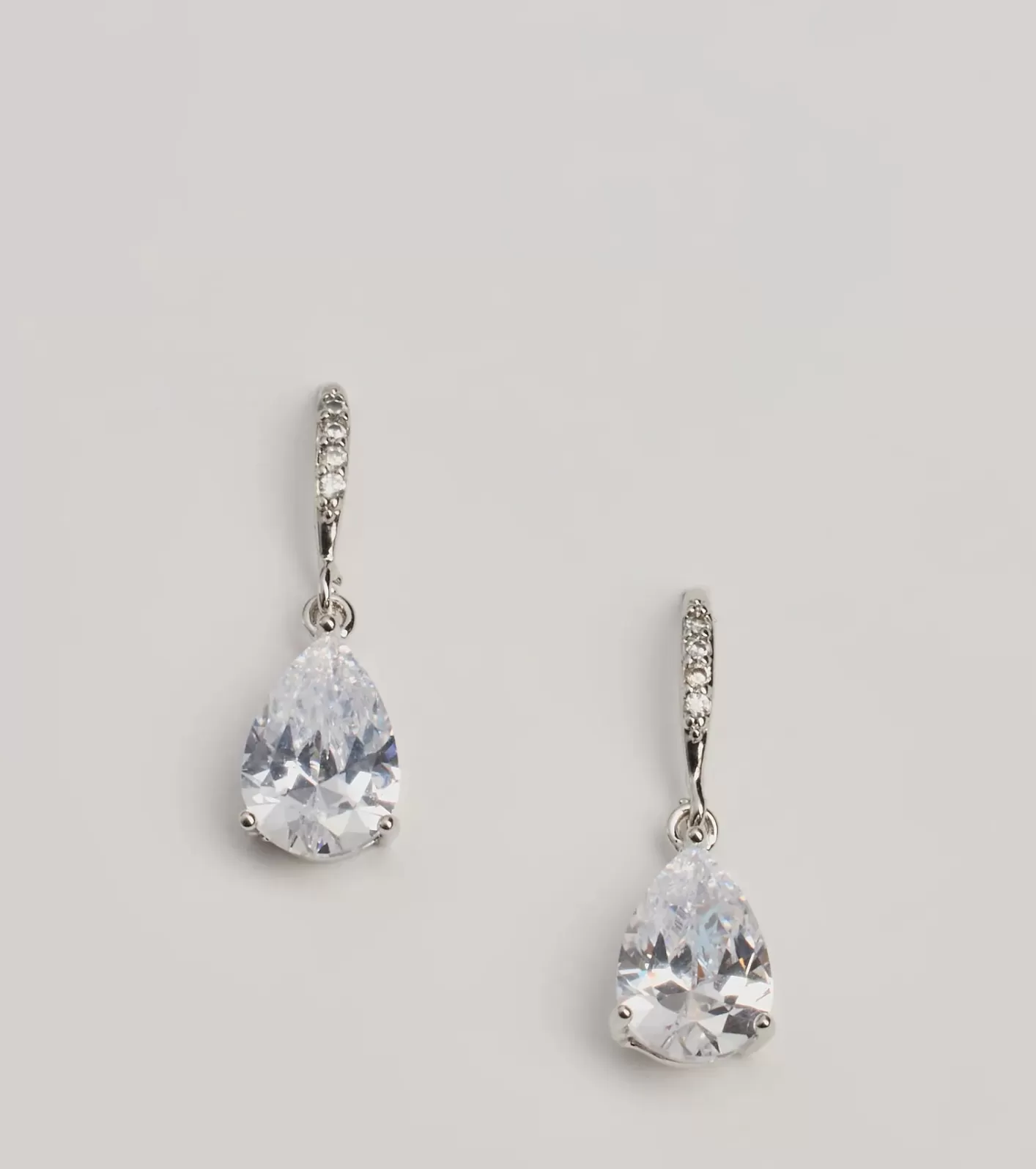 Windsor Glam Looks Teardrop Cubic Zirconia Earrings SILVER Outlet