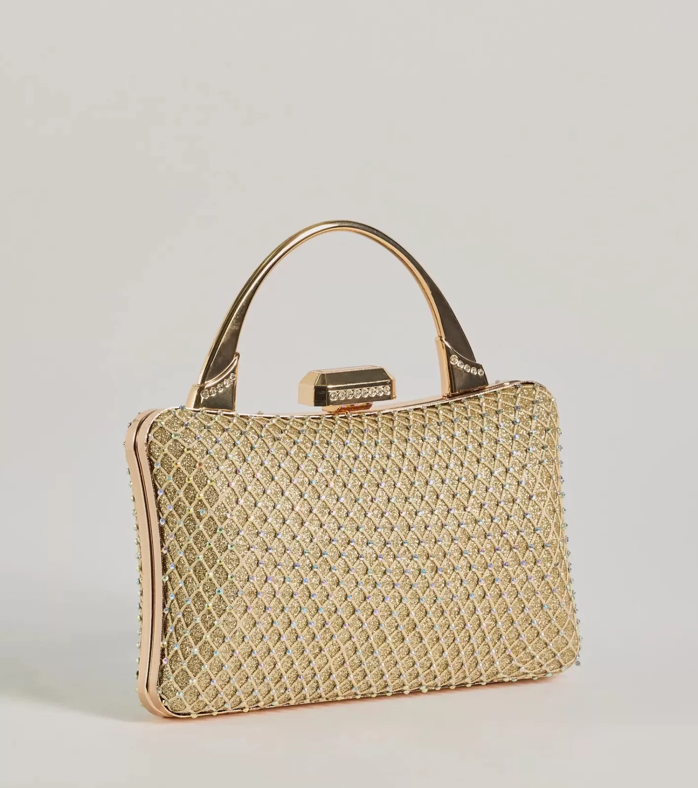 Windsor Glitz And Glam Rhinestone Clutch GOLD Clearance