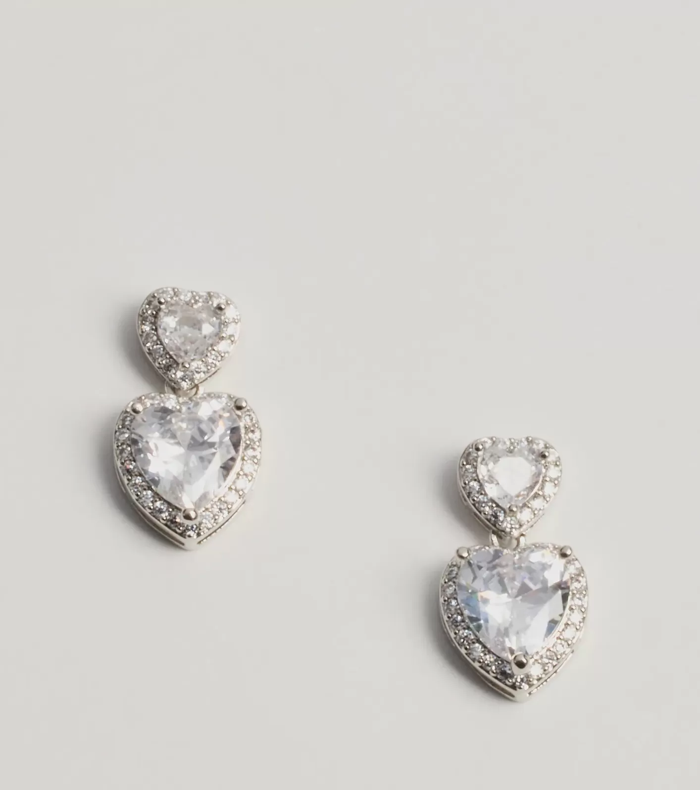 Windsor Glitzy Love Cubic Zirconia Heart Drop Earrings SILVER Online