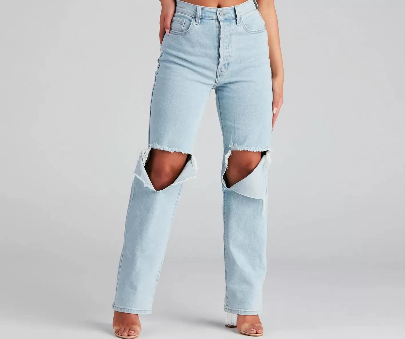Windsor Good Vibes High Rise Boyfriend Jeans LIGHTDENIM Best Sale