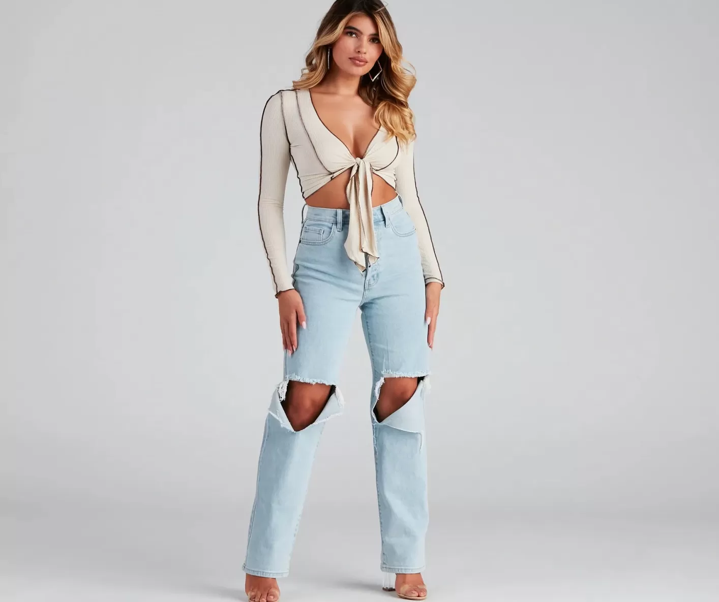 Windsor Good Vibes High Rise Boyfriend Jeans LIGHTDENIM Best Sale