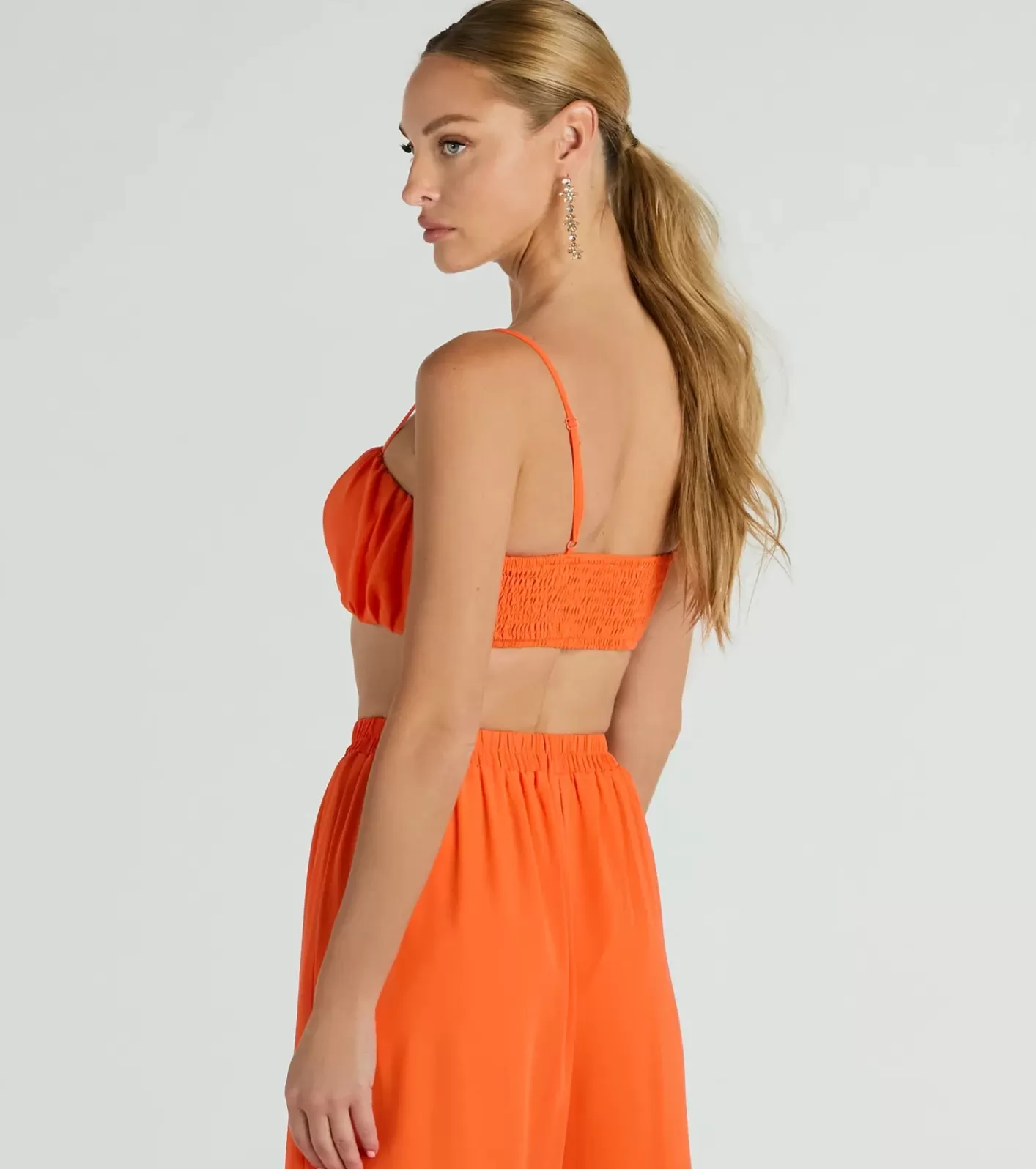 Windsor Gorgeous Allure Ruched Chiffon Bra Top ORANGE Sale