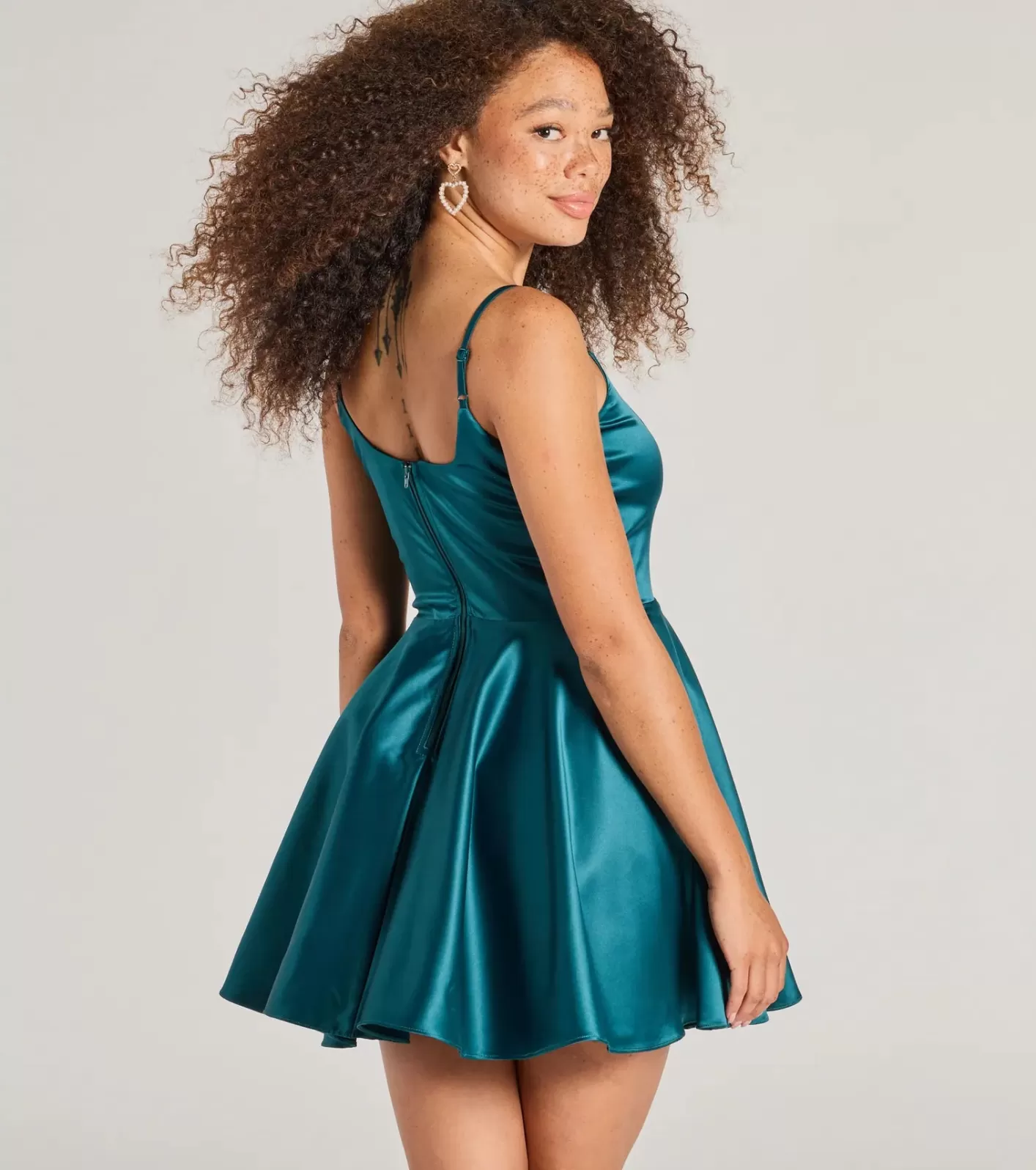 Windsor Haidie Sleeveless A-Line Satin Party Dress EMERALD Cheap
