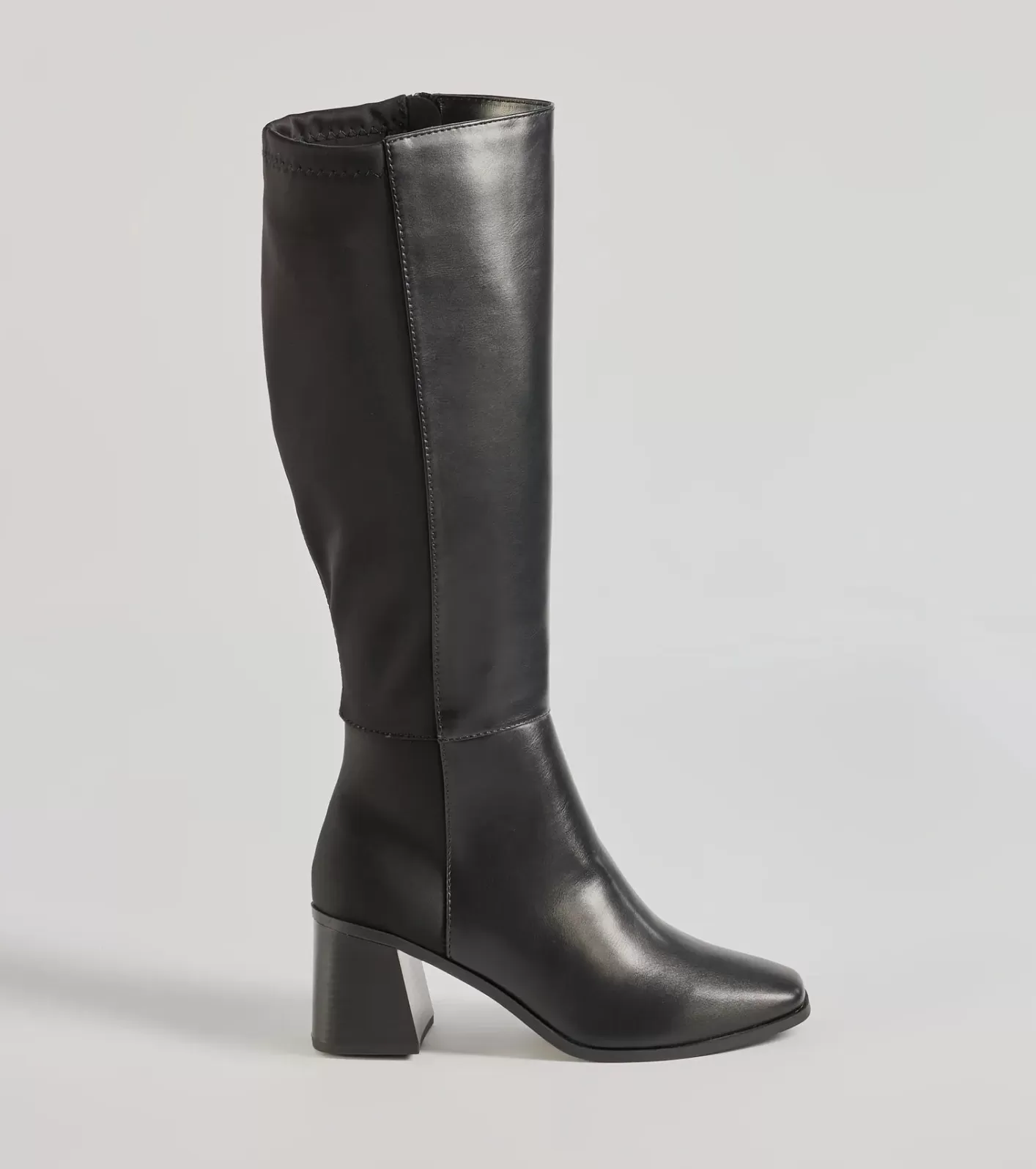 Windsor Here To Slay Under-The-Knee Block Heel Boots BLACK Cheap