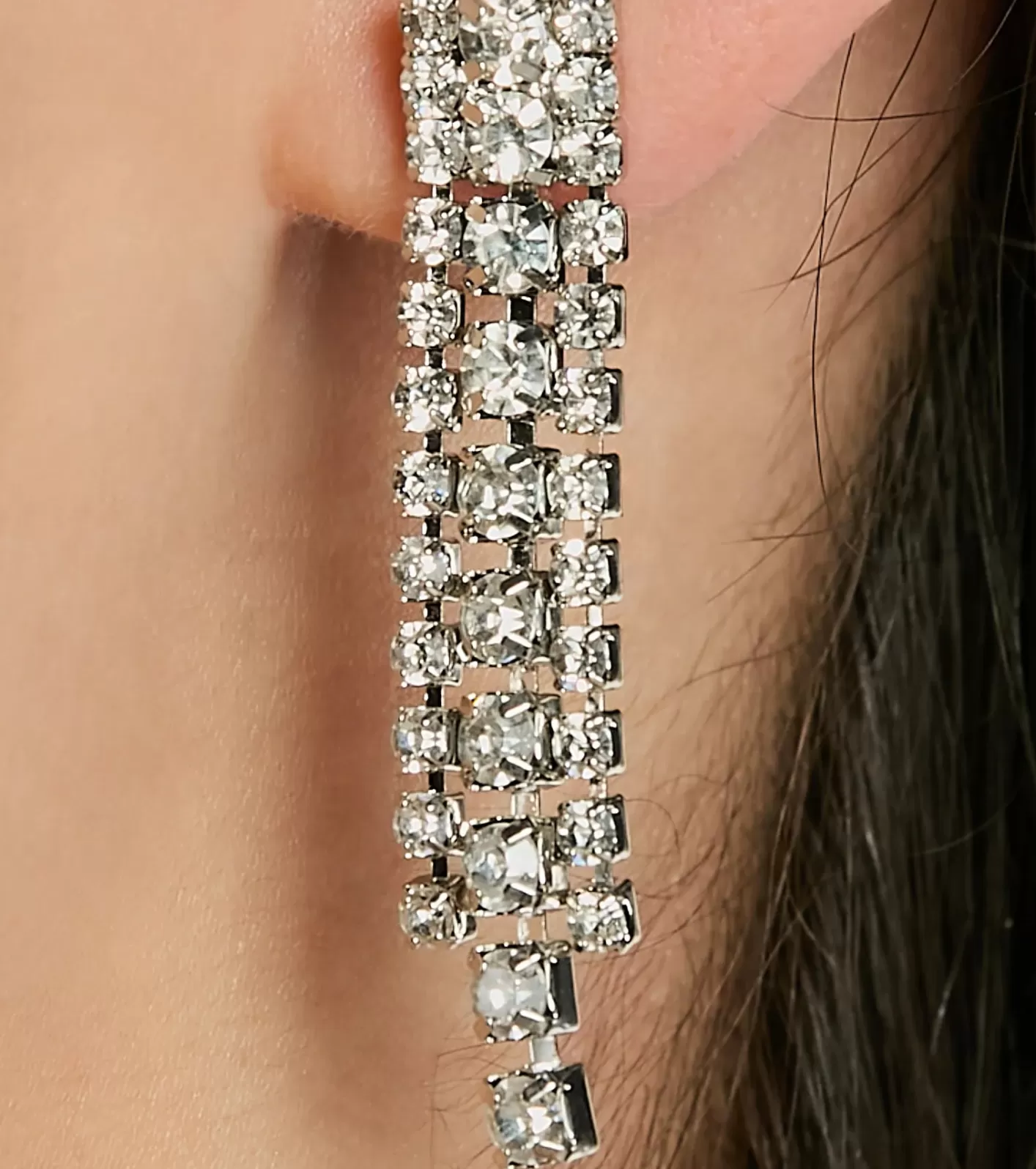 Windsor Impeccable Glam Rhinestone Necklace And Earrings Set SILVER Outlet