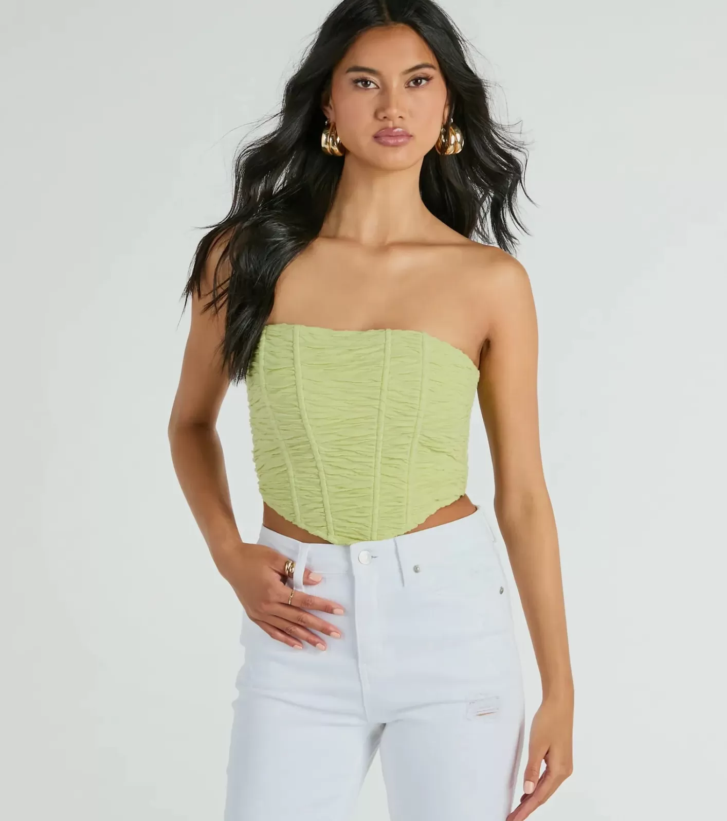 Windsor In The Spotlight Strapless Ruched Corset Top SAGE Online