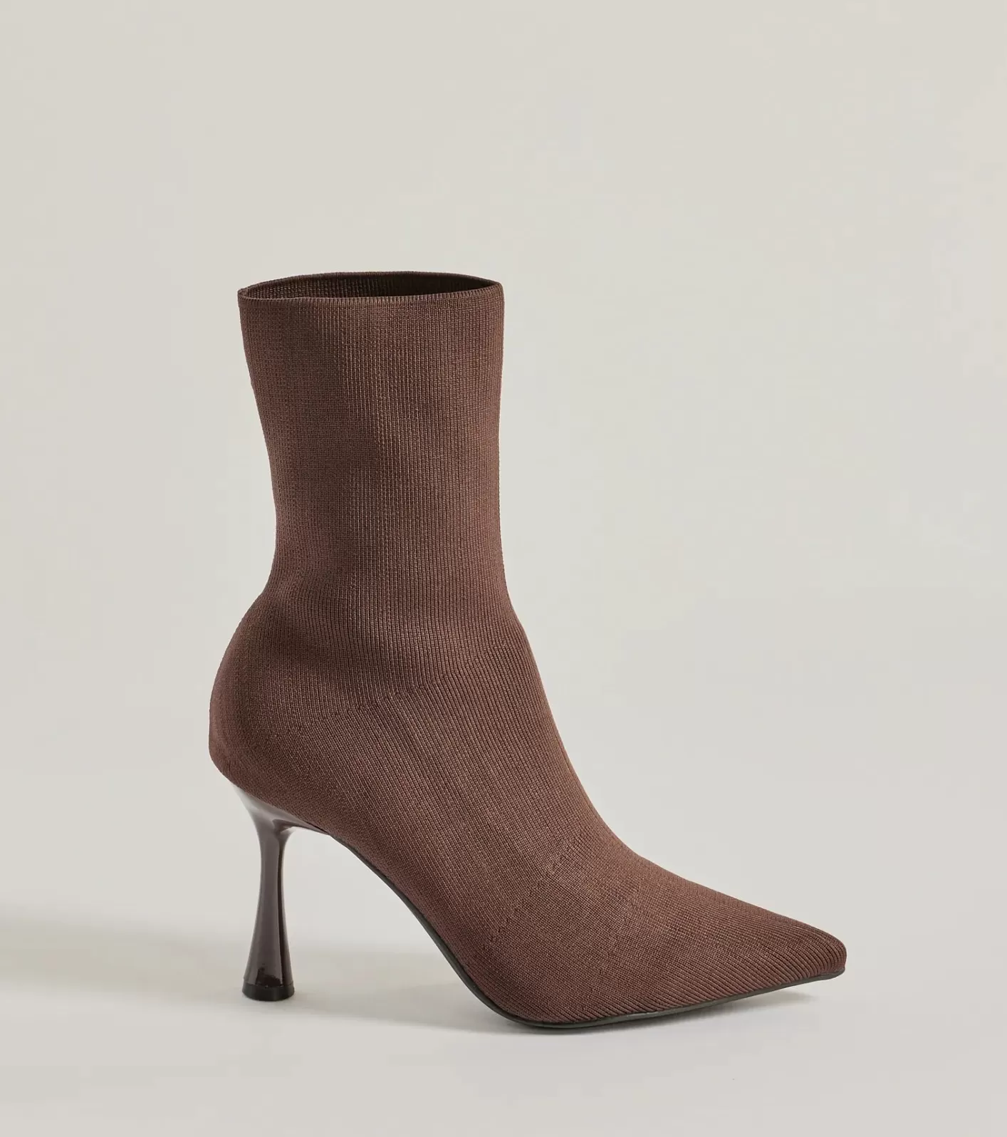 Windsor It-Girl Strut Knit Stiletto Booties BROWN Fashion