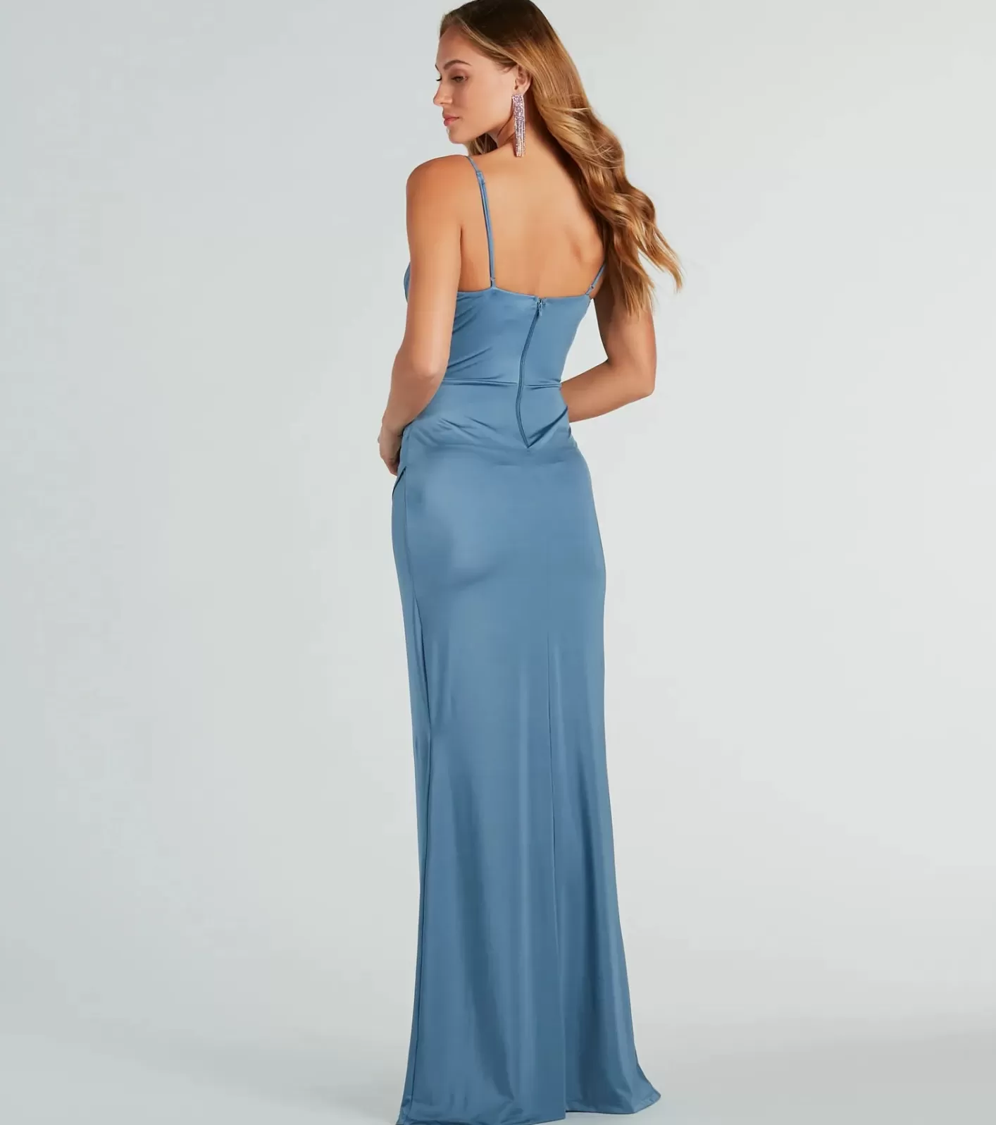 Windsor Kylie Formal Knit Corset Mermaid Long Dress DENIM Store