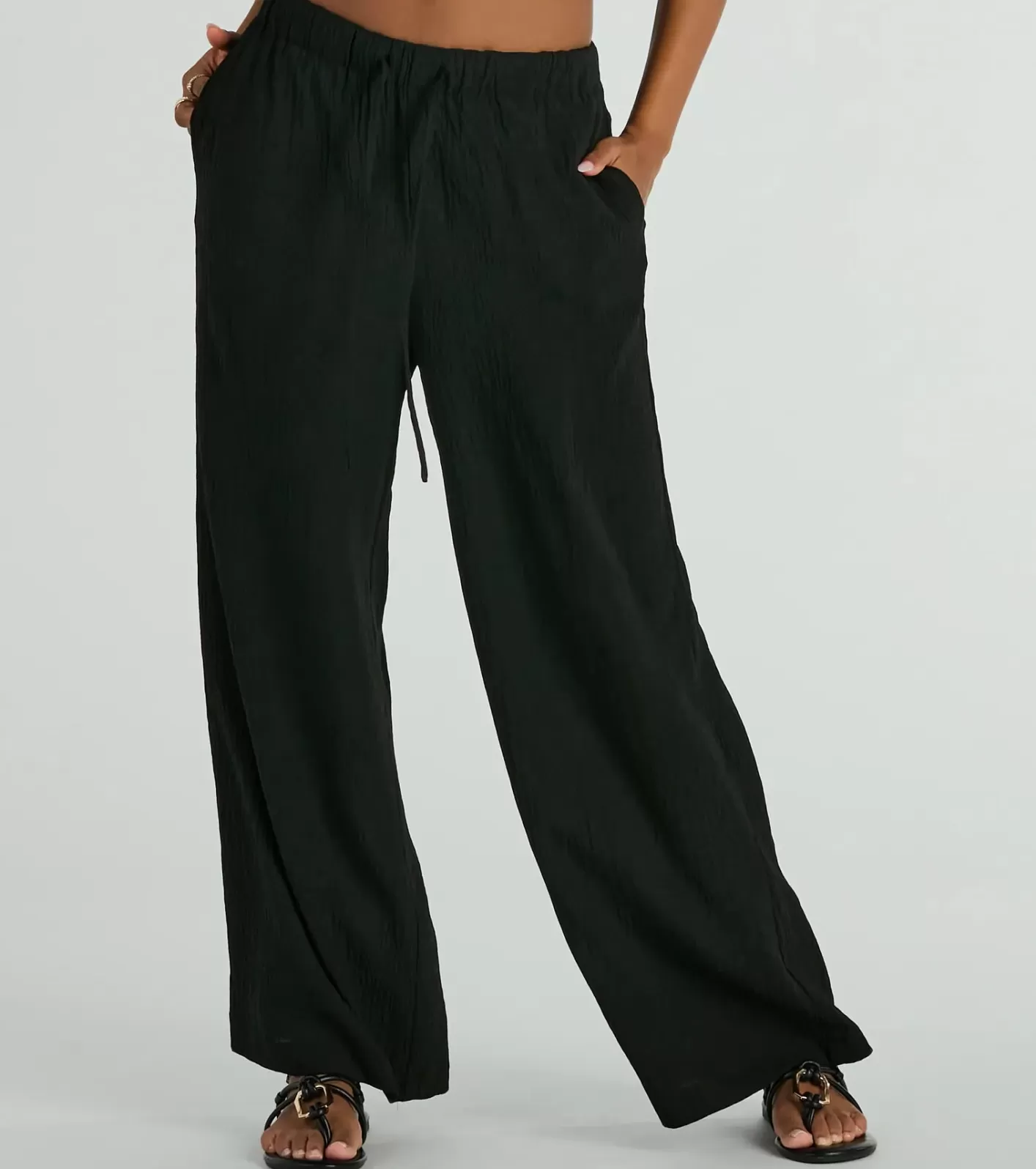 Windsor Laid Back Cutie High-Rise Wide-Leg Pants BLACK Shop