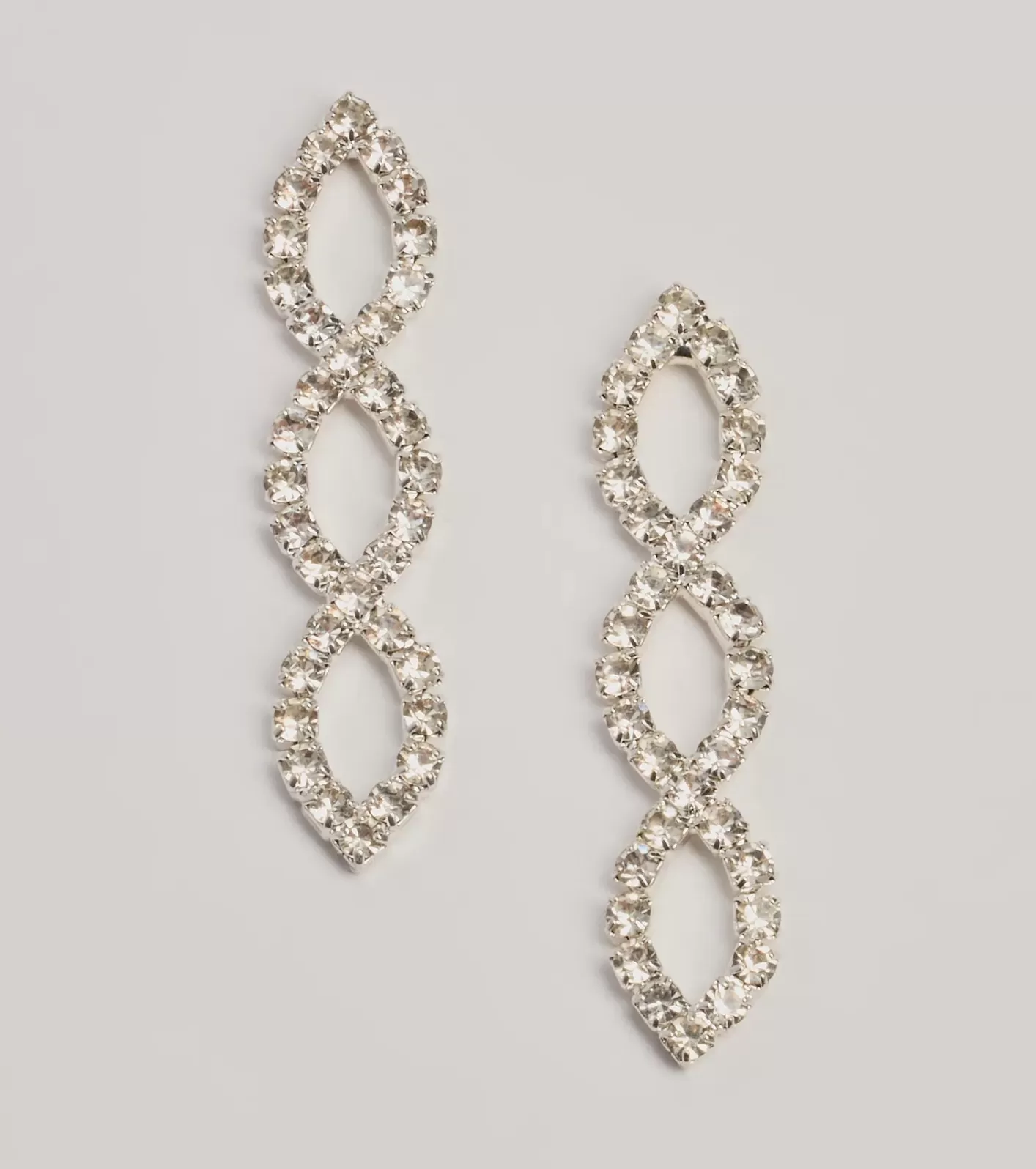 Windsor Luxe Moment Infinity Drop Rhinestone Earrings SILVER Hot