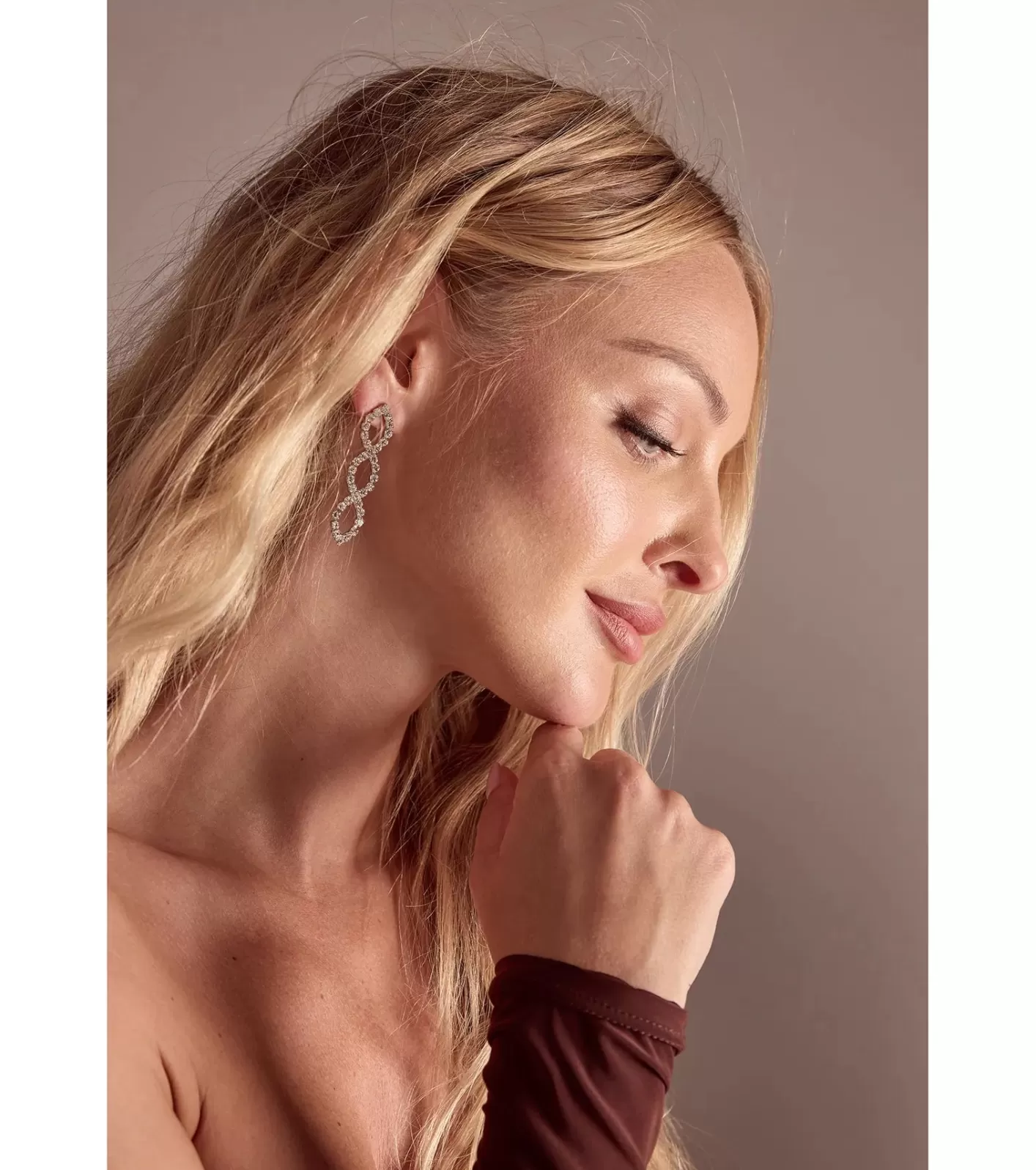 Windsor Luxe Moment Infinity Drop Rhinestone Earrings SILVER Hot