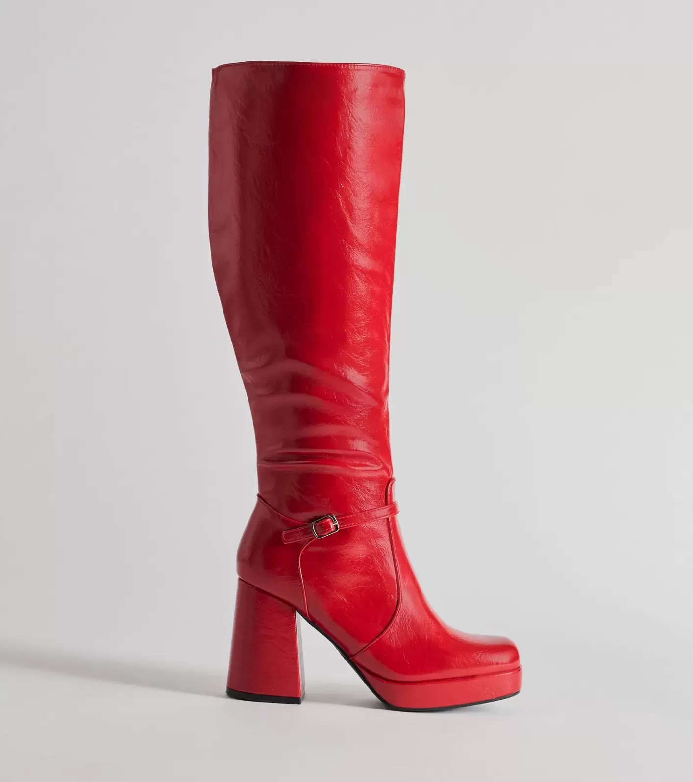 Windsor Made To Strut Faux Leather Under-The-Knee Boots RED Fashion