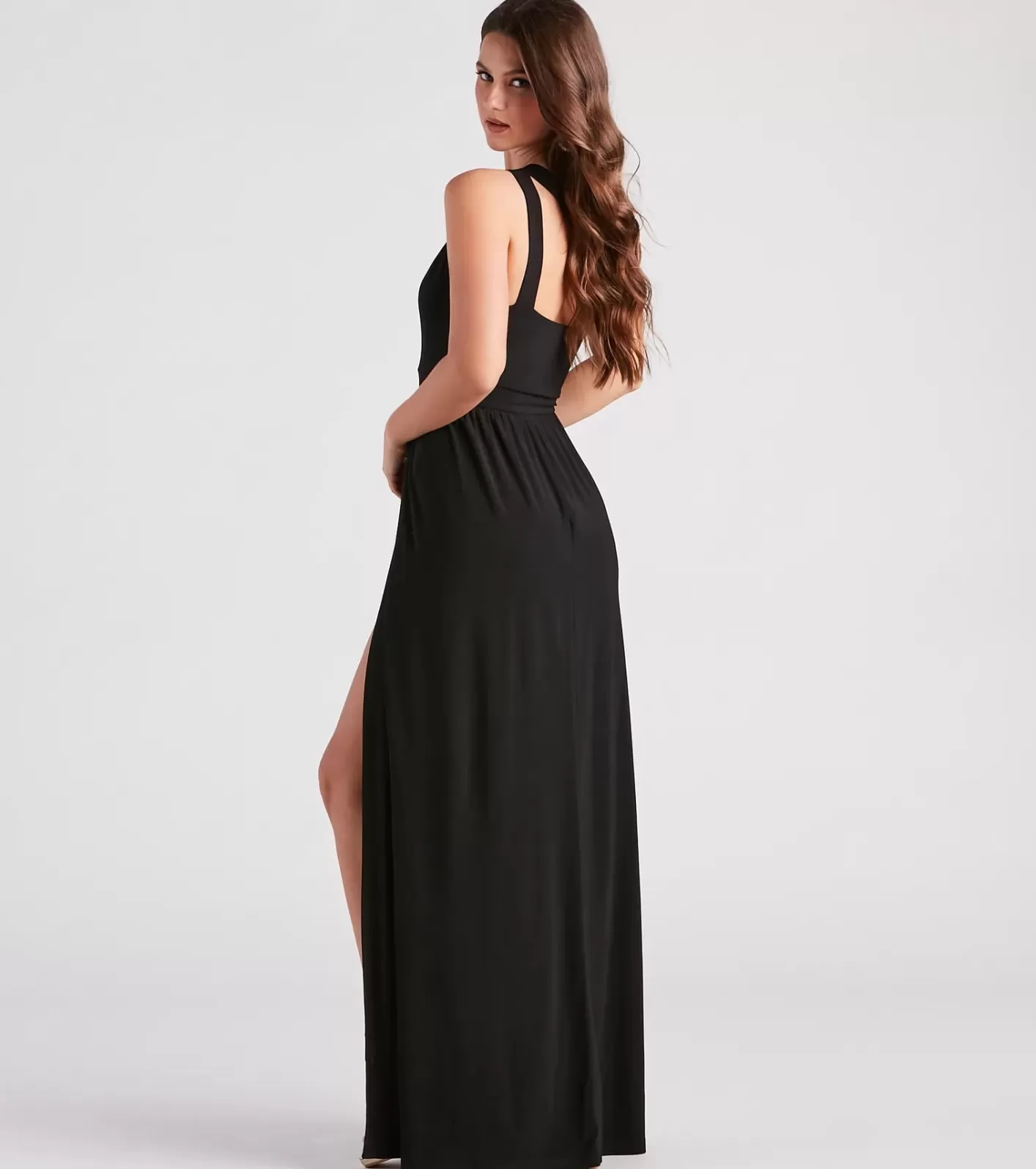 Windsor Melany Formal Dual Slit A-Line Dress BLACK Store