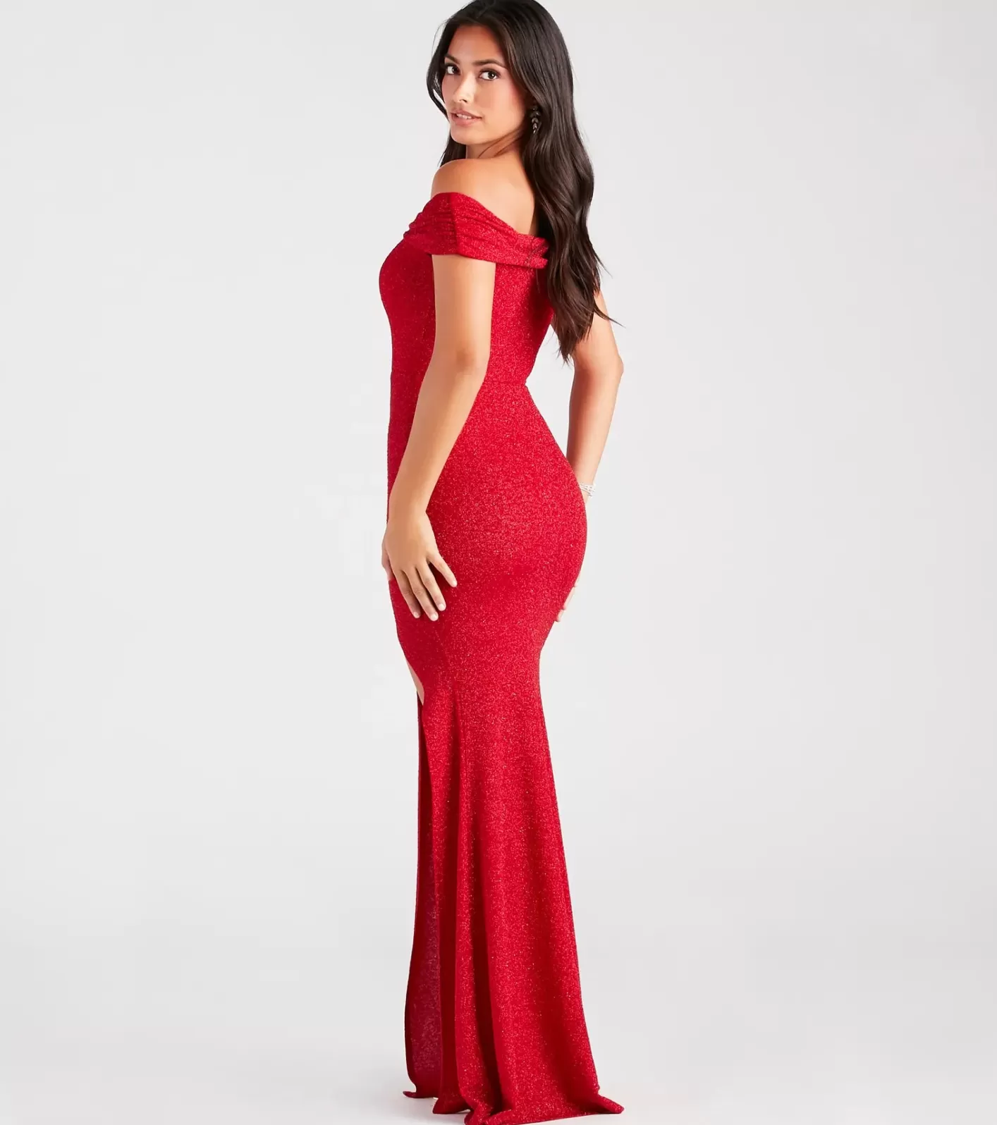Windsor Meryl Formal Glitter Long Dress RED Cheap