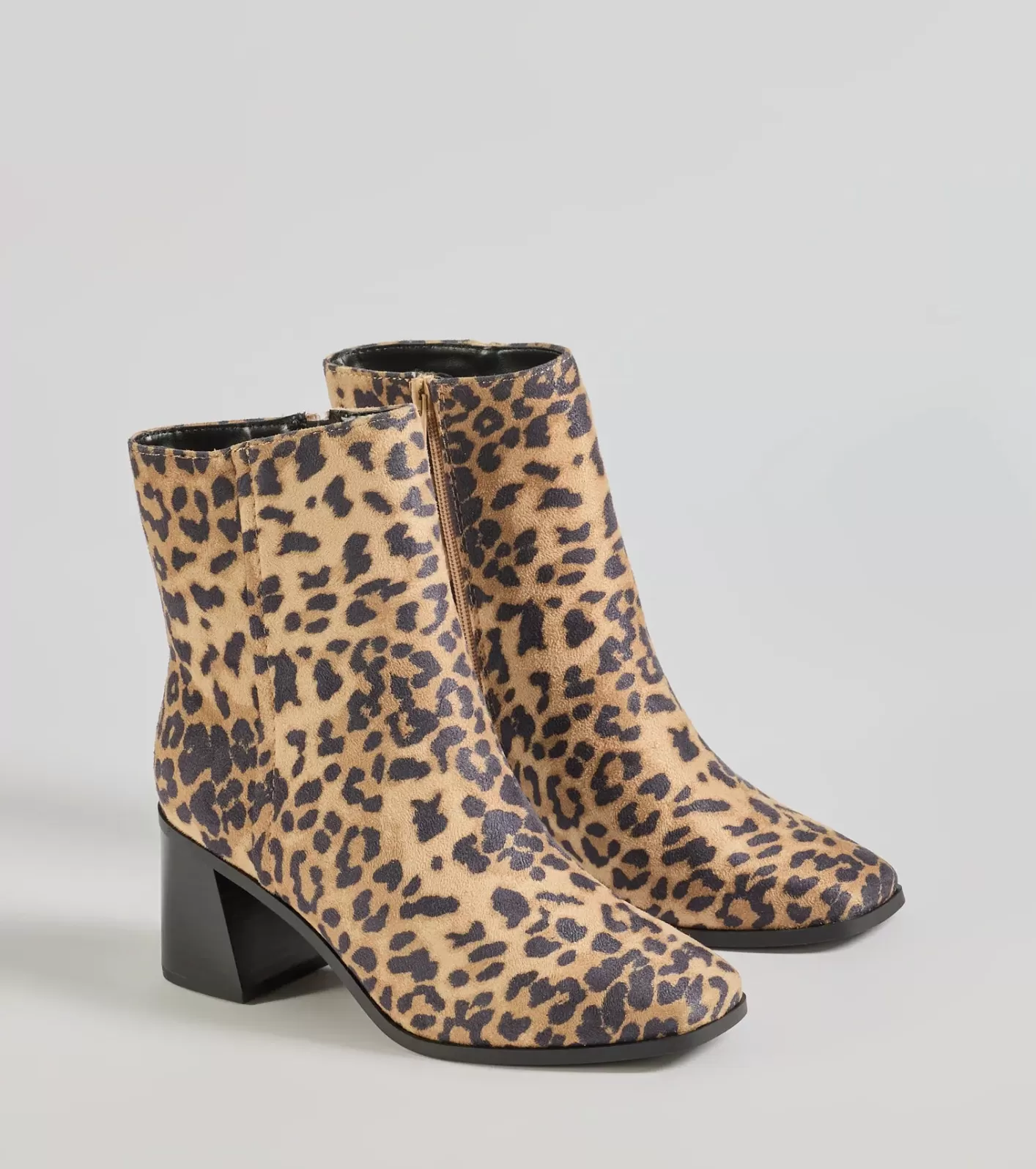 Windsor On the Move Block Heel Ankle Booties LEOPARD Flash Sale