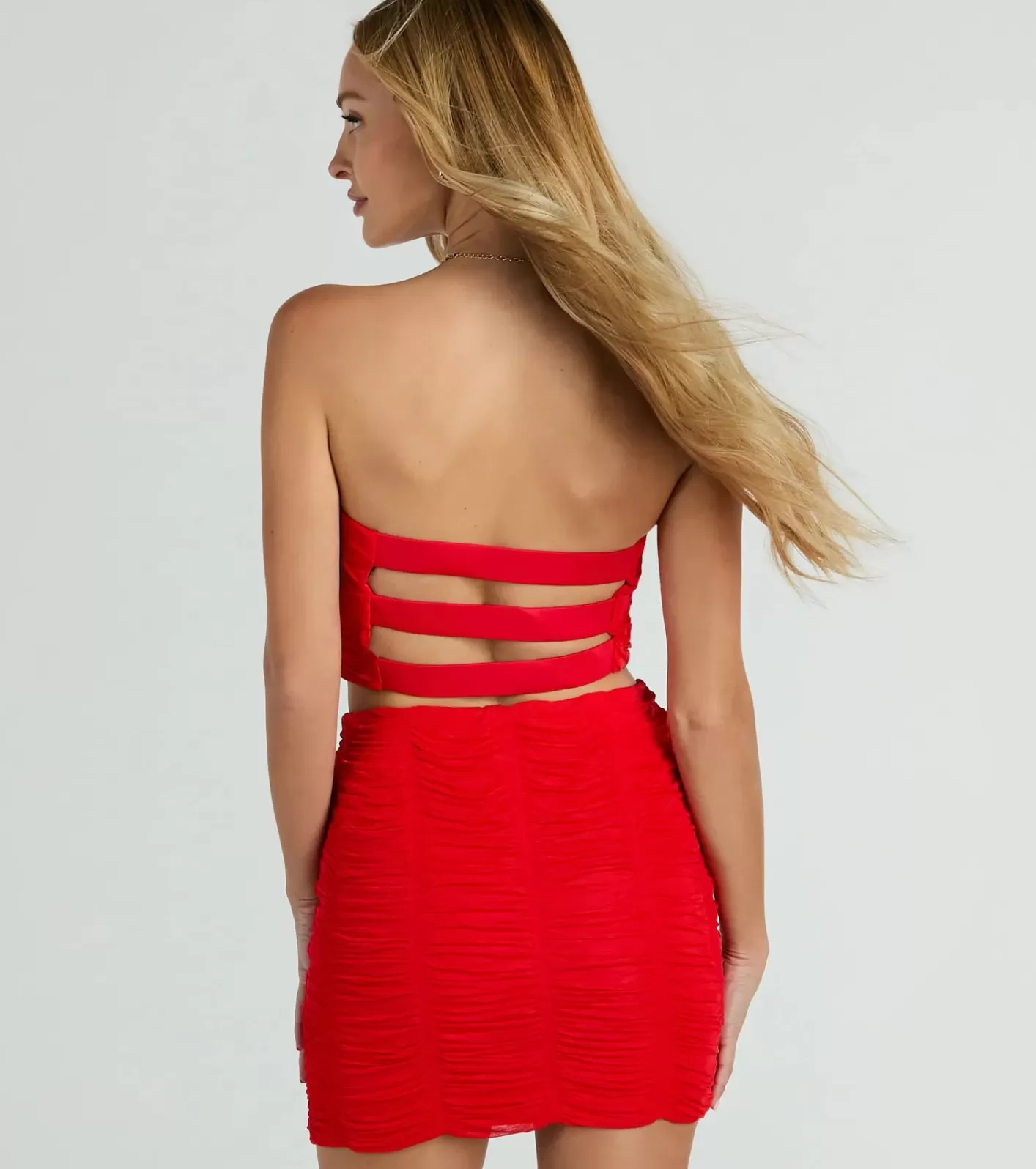 Windsor Out For The Night Strapless Strappy Crop Top RED Best